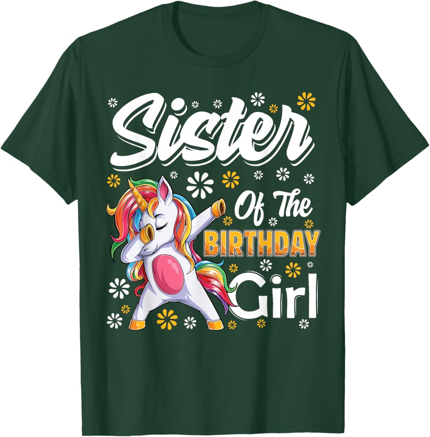 awesome dabbing unicorn birthday Sister Family Matching T-Shirt - T-Shirt | Forest