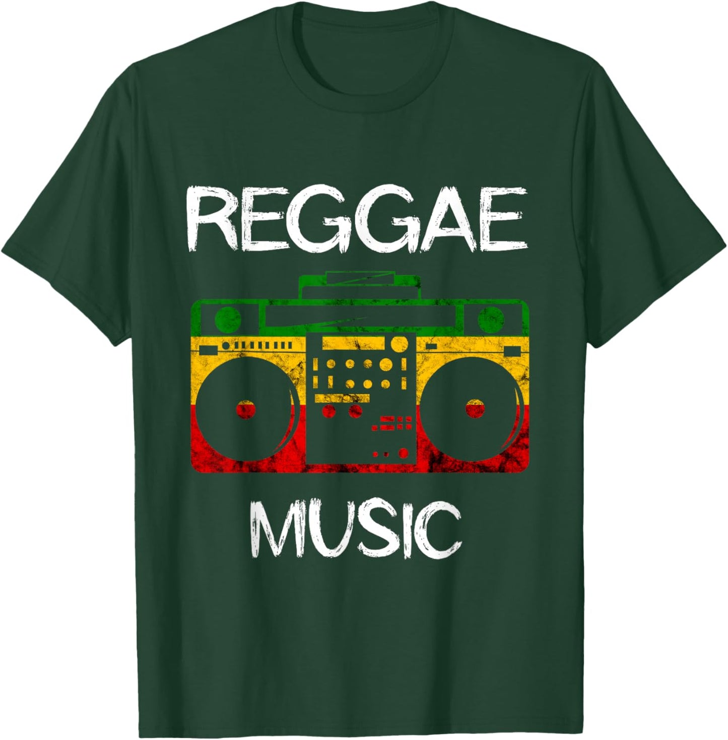 Reggae Music Boombox Music Box Rastafarian Jamaica Reggaeton T-Shirt - T-Shirt | Forest