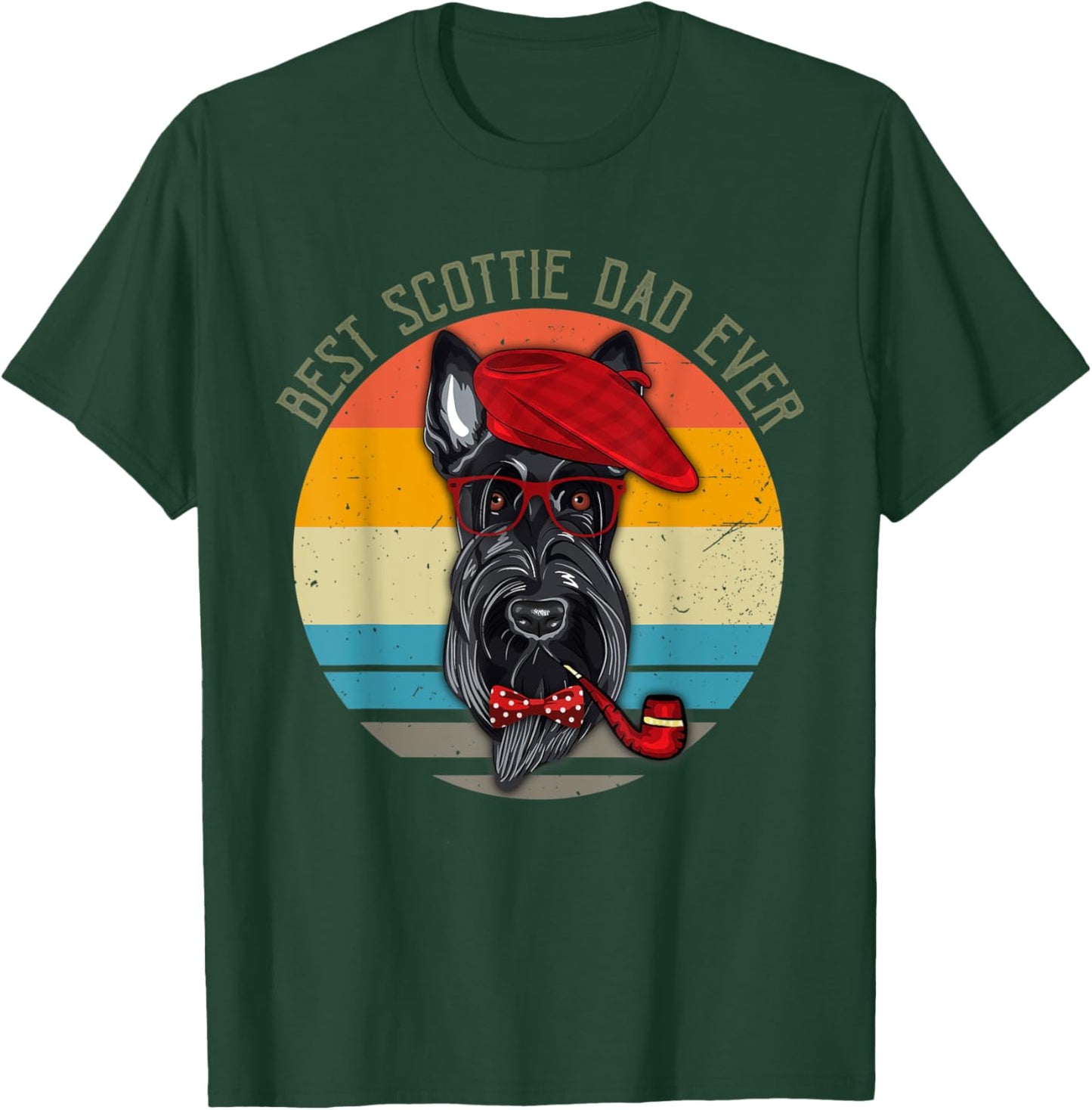 Vintage Retro Funny Best Scottie Dad Ever Dog Lover T-Shirt - T-Shirt | Forest