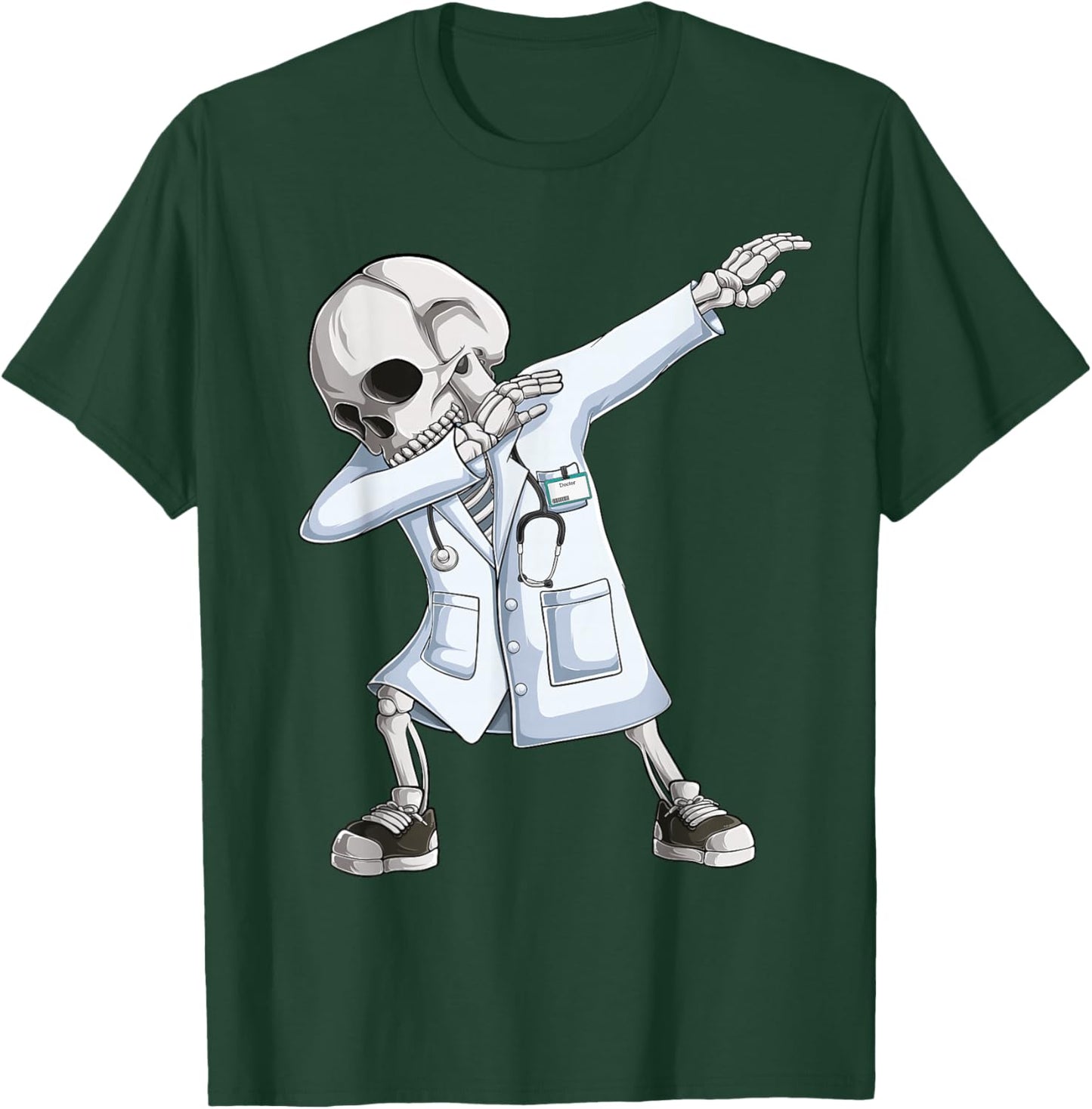 Dabbing Skeleton Doctor Halloween Costume Men Women T-Shirt - T-Shirt | Forest