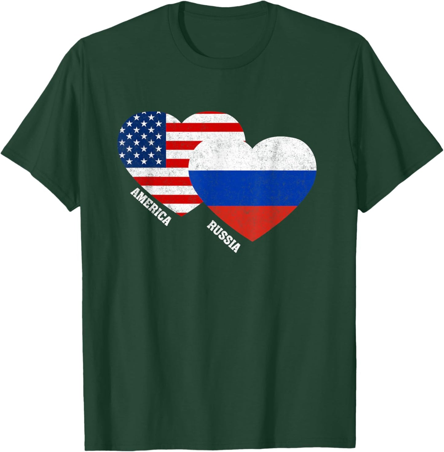 Russia Flag Shirt Russian American Pride Vintage T-Shirt - T-Shirt | Forest