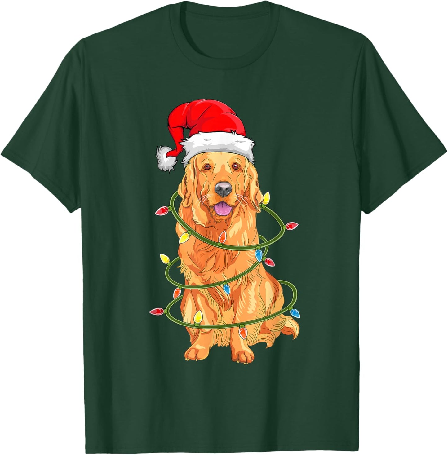 Christmas Dog Shirt, Christmas Golden retriever Pajama T-Shirt - T-Shirt | Forest