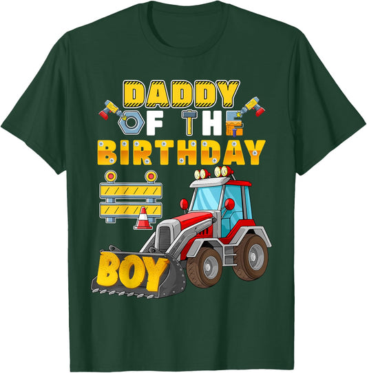 Daddy of the Birthday Boy Construction Birthday Party T-Shirt - T-Shirt | Forest