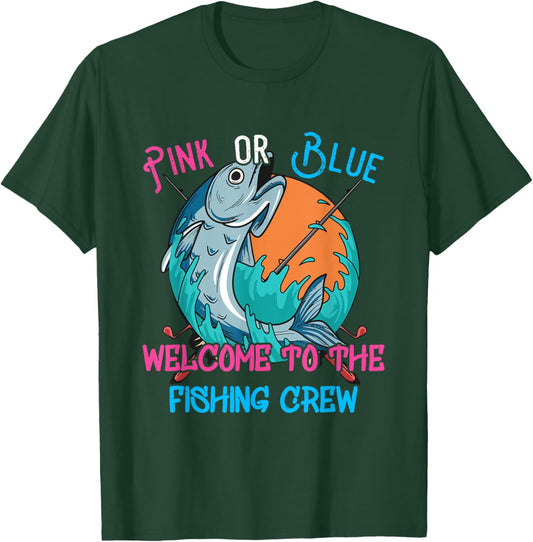 Gender Reveal Fishing Design for a Fishermen T-Shirt - T-Shirt | Forest