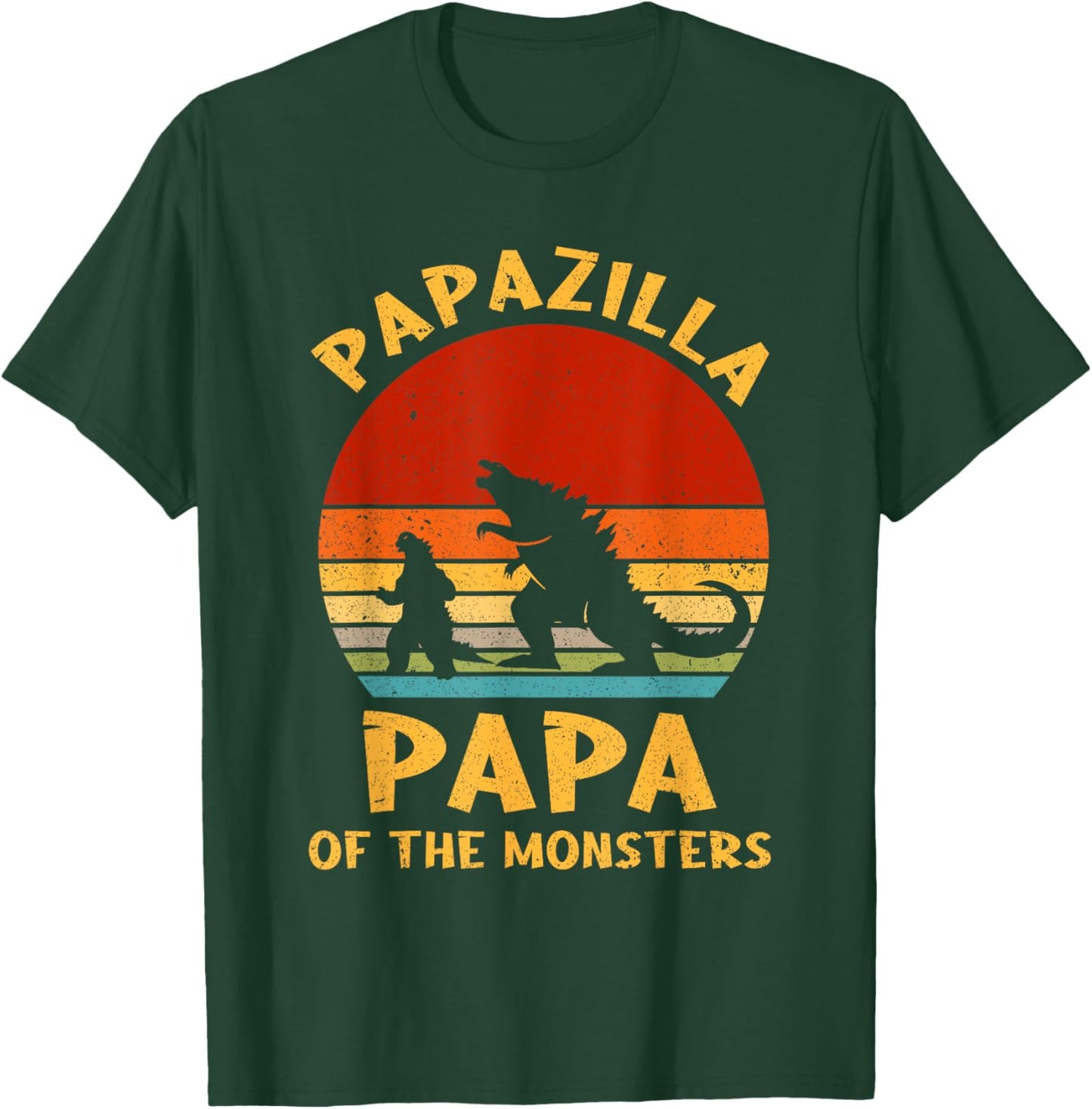 Funny Dad Papazilla Papa Of Monsters Halloween Fathers Day T-Shirt - T-Shirt | Forest