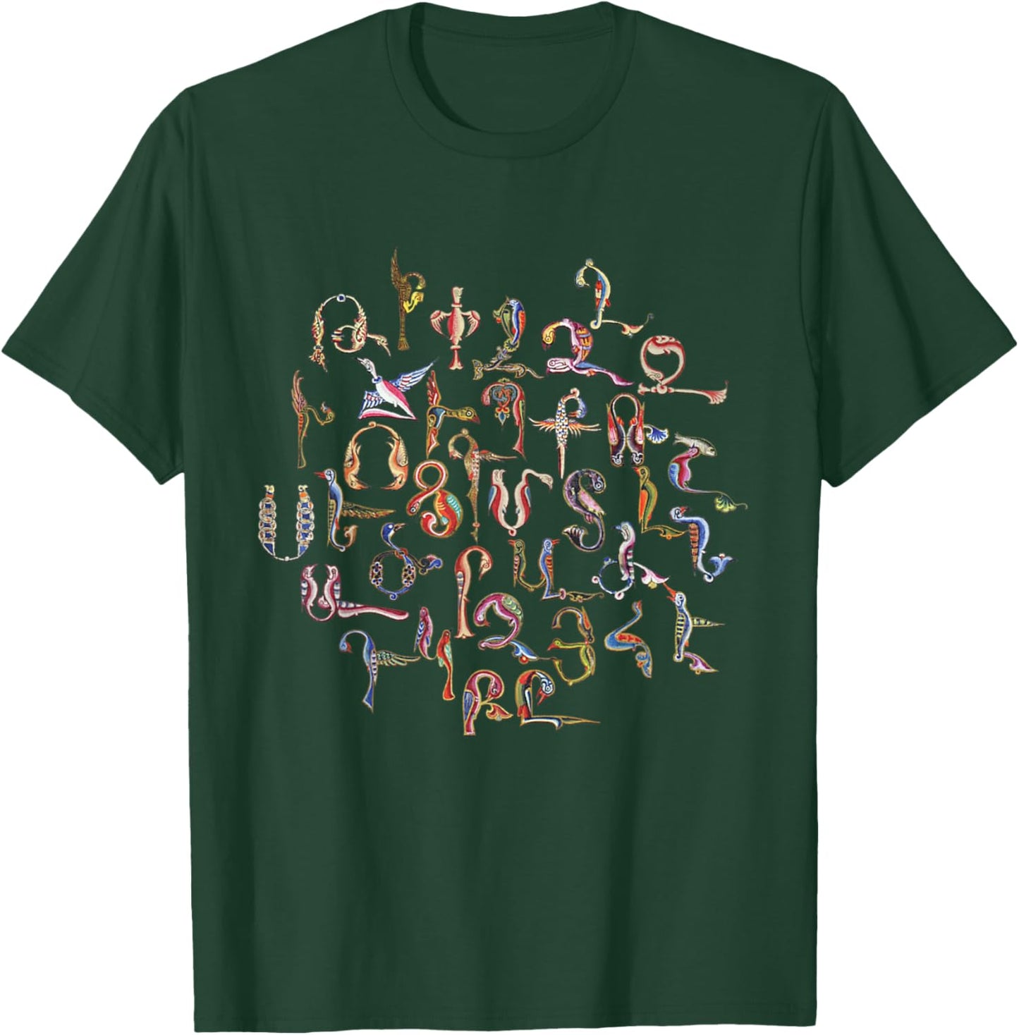 Armenian Alphabet Birds Armenia Symbols T-Shirt - T-Shirt | Forest