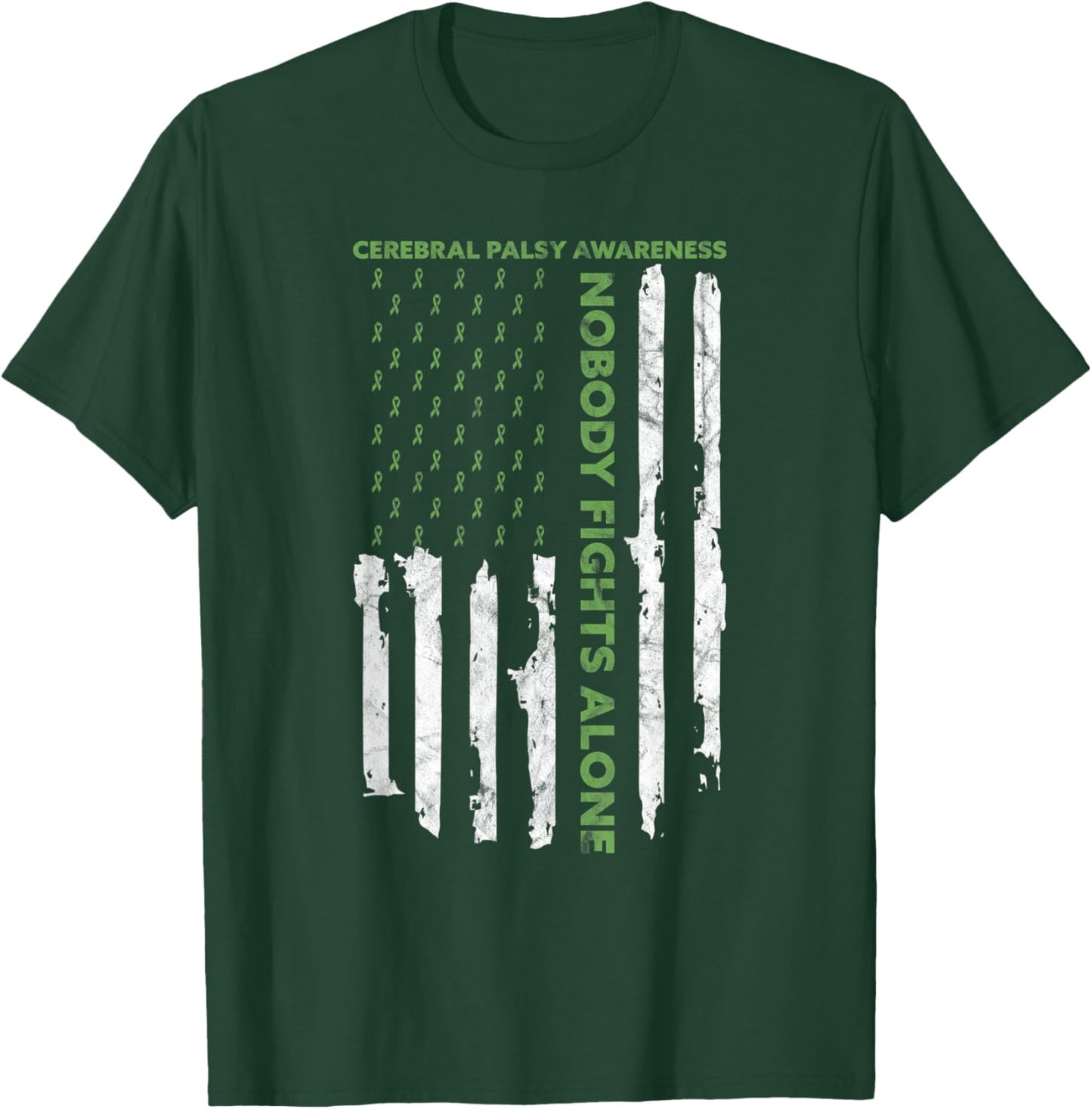 Fight Cerebral Palsy Awareness Month American Flag CP T-Shirt - T-Shirt | Forest