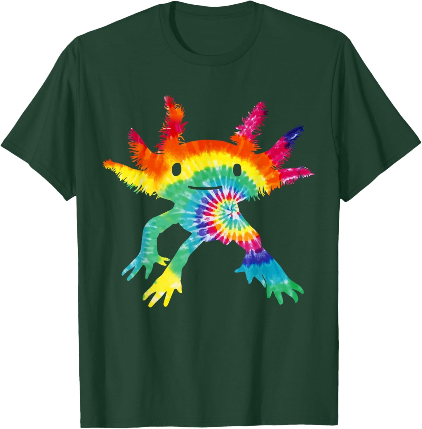 Cute Tie-Dye Axolotl Shirt Kids Boy Girl Salamander Axolotl T-Shirt - T-Shirt | Forest