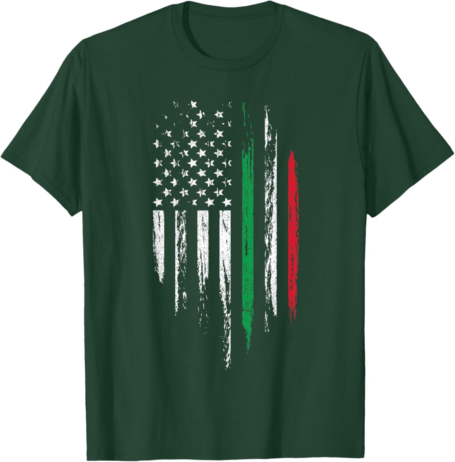 Italian American Flag Combo Italy USA Italia Patriotic Gift T-Shirt - T-Shirt | Forest