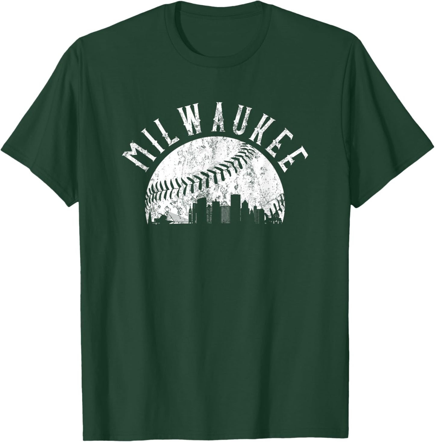 Vintage Milwaukee Wisconsin Skyline Apparel T-Shirt - T-Shirt | Forest