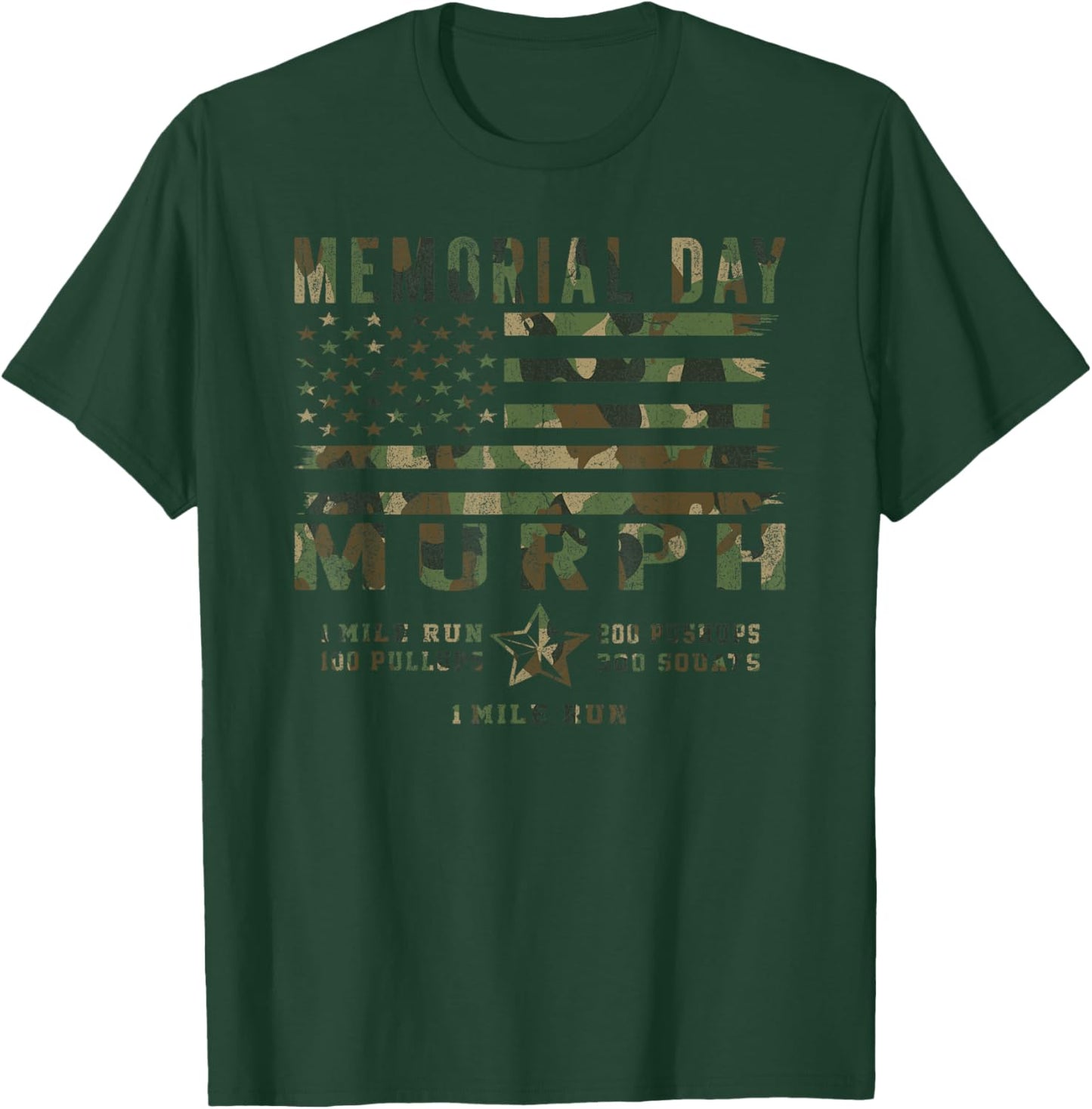 Murph Challenge Memorial Day Workout Gym US Patriotic Men T-Shirt - T-Shirt | Forest