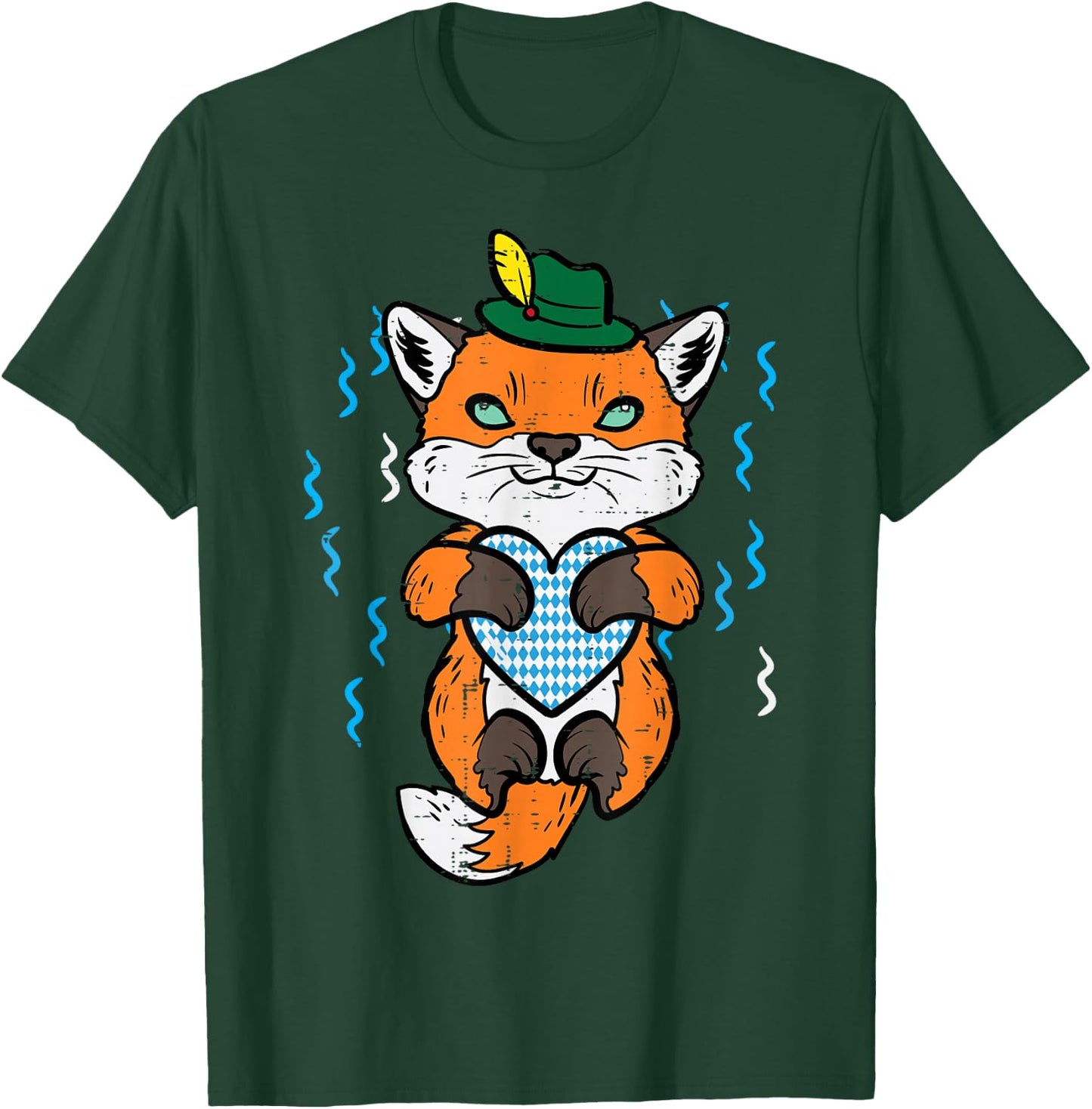 Oktoberfest Fox German Bavarian Girls Boys Kids Women Men T-Shirt - T-Shirt | Forest