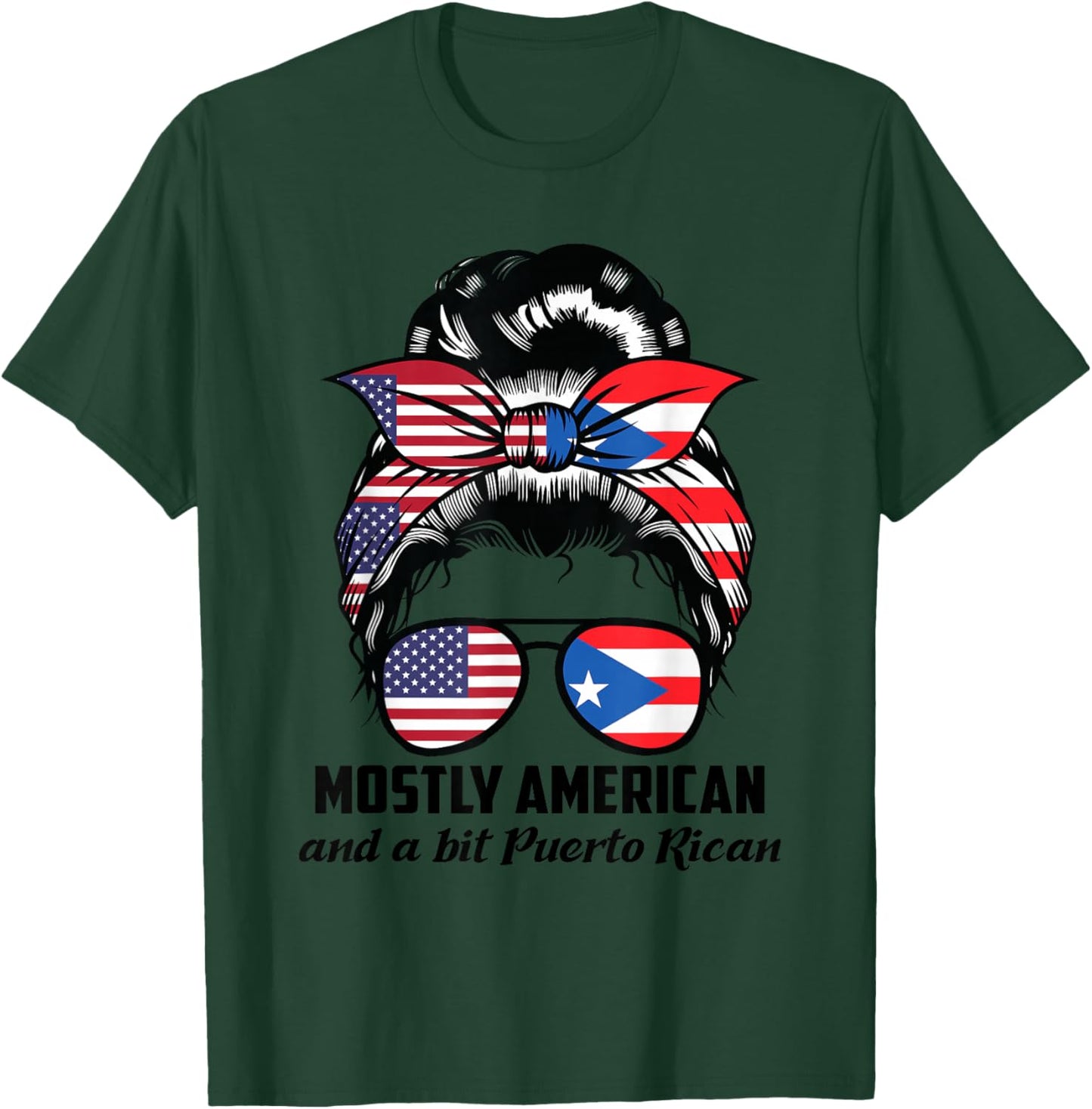 American and bit Puerto Rican Puerto Rican roots T-Shirt - T-Shirt | Forest