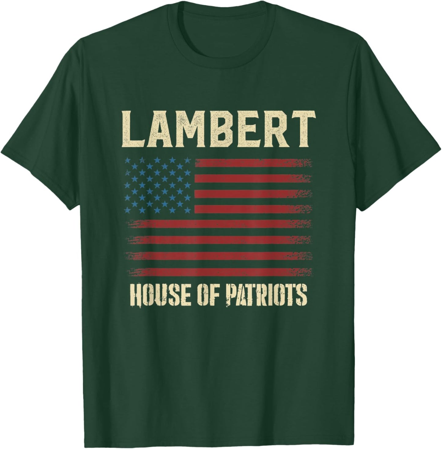 LAMBERT Last Name Surname American Flag Family T-Shirt - T-Shirt | Forest