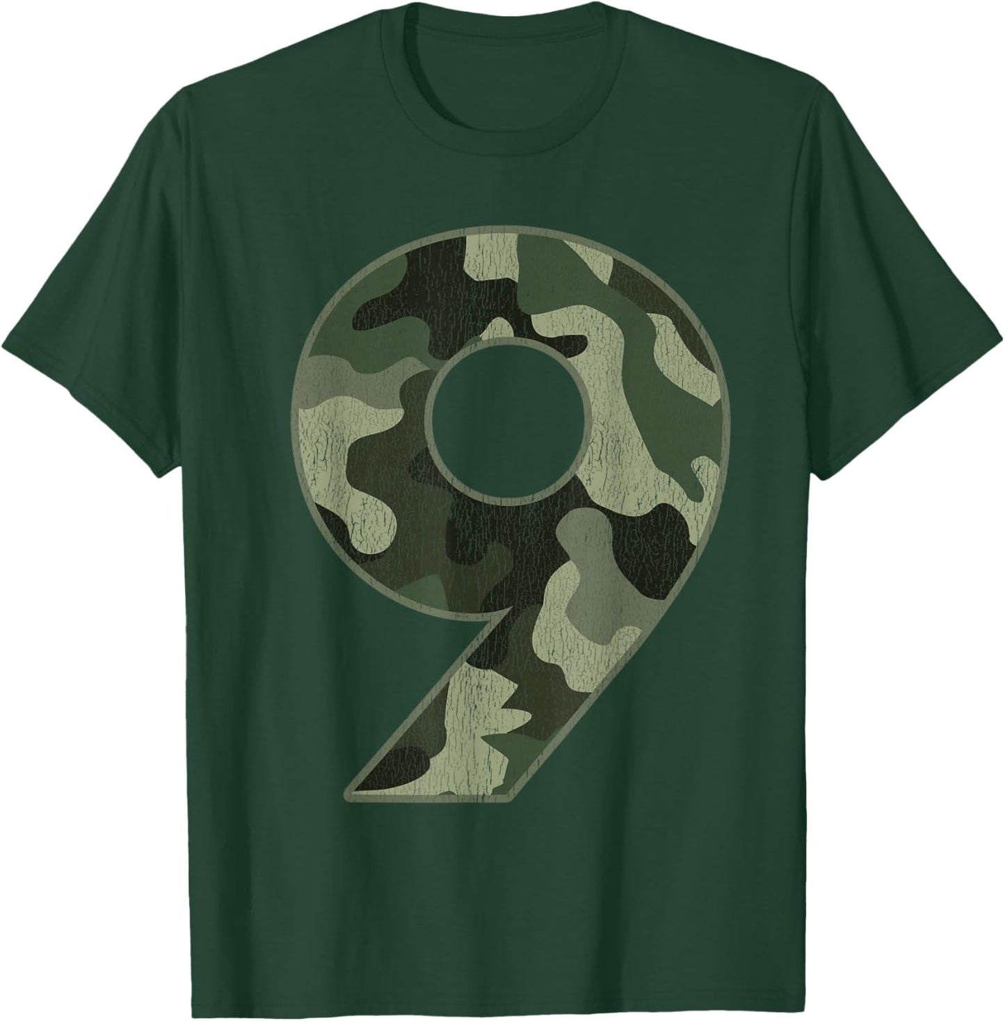 9th Birthday Army Birthday Party 9 Years Old Camo Number 9 T-Shirt - T-Shirt | Forest