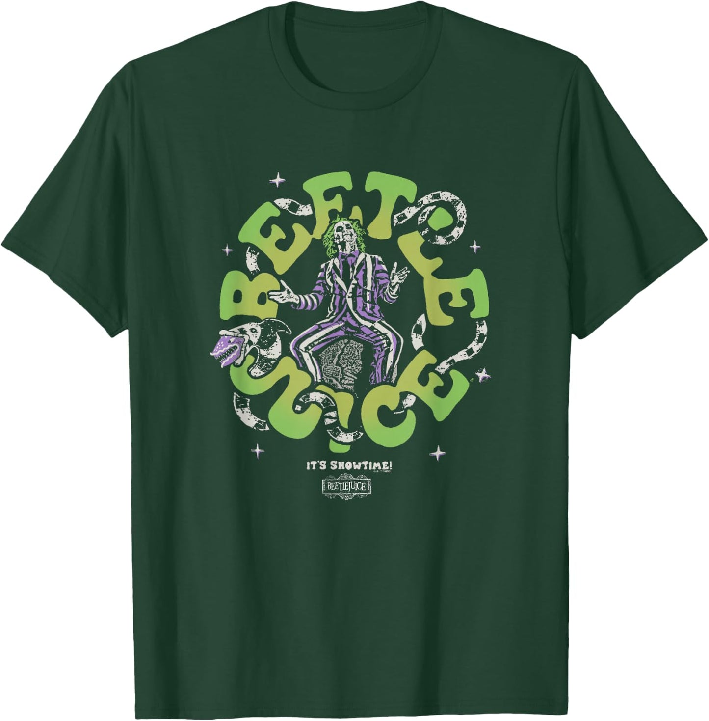 Beetlejuice Vintage Bohemian Distressed Spooky Title Logo T-Shirt - T-Shirt | Forest