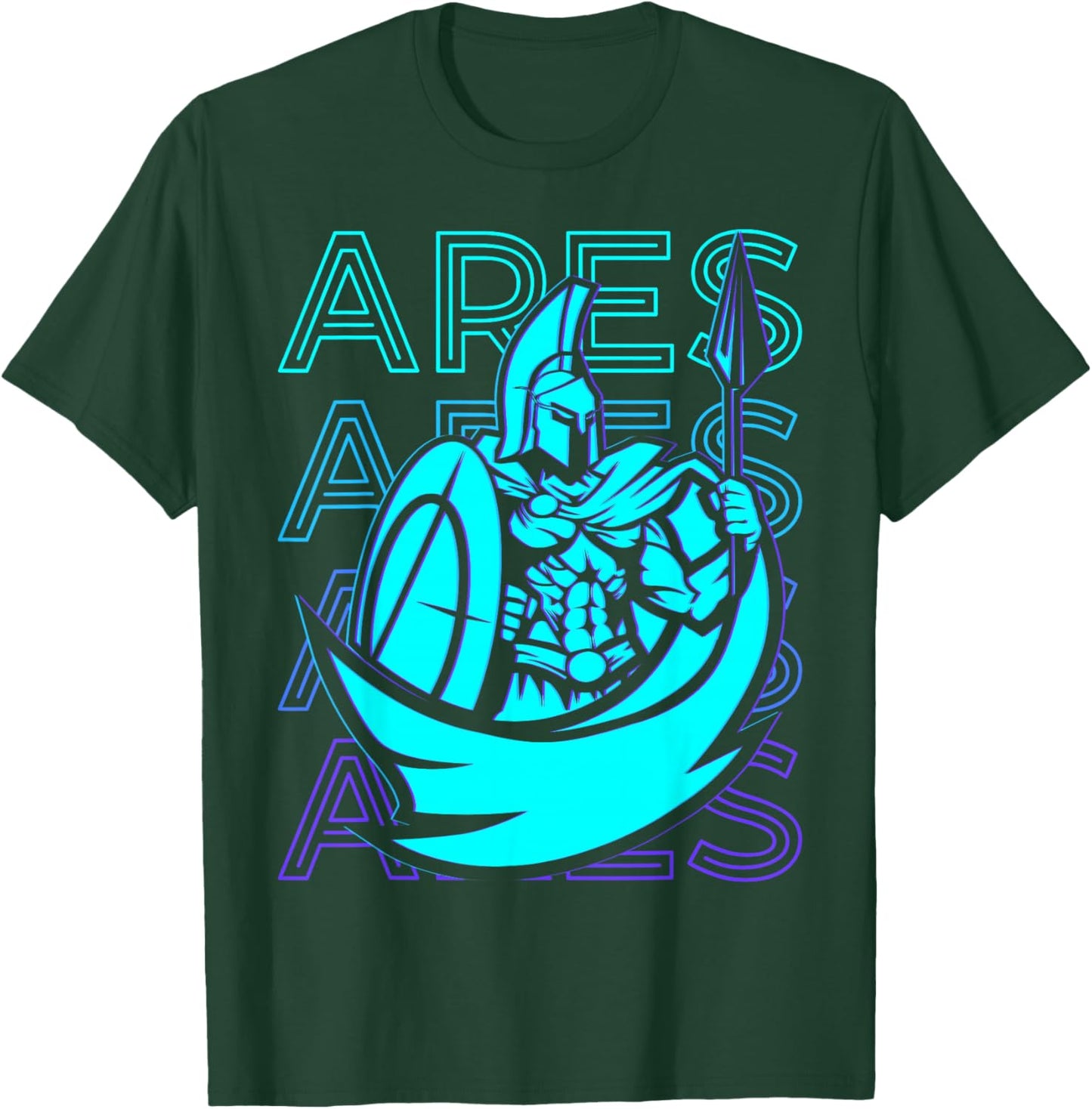 Greek Mythology Gifts Ares Greek God War Retro Ares Black T-Shirt - T-Shirt | Forest