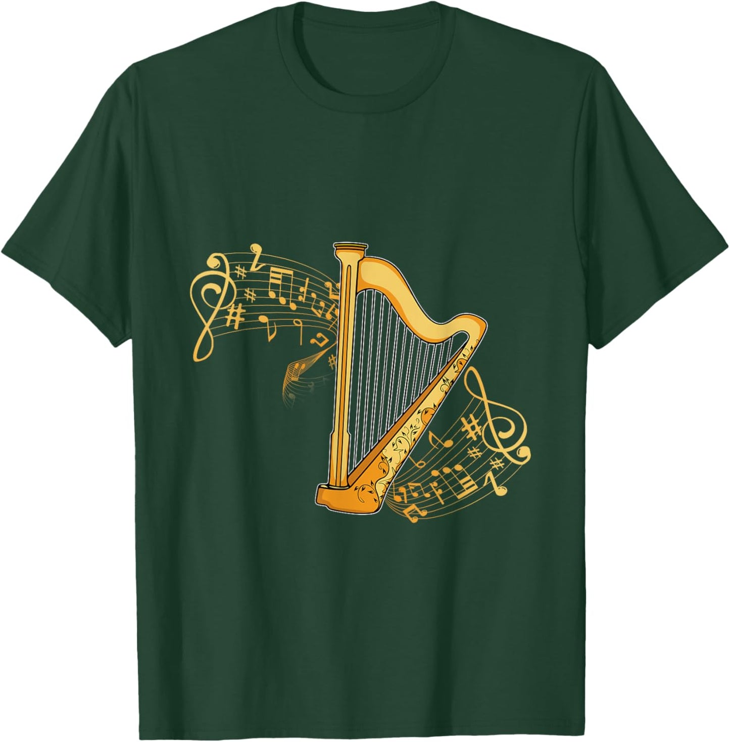 Harp Player Girls Harpist Women Men Music Harp T-Shirt - T-Shirt | Forest