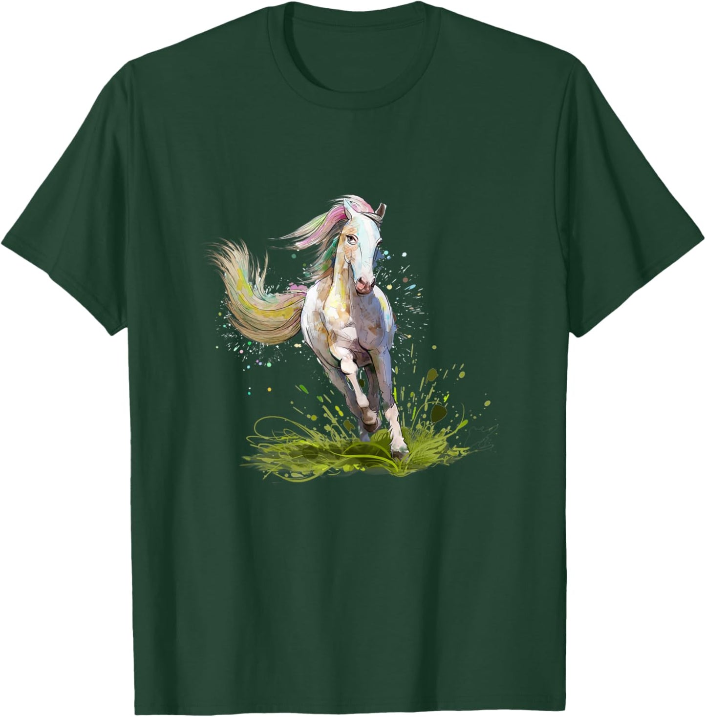 Horse Lover Shirt Girls Horseback Riding Equestrian Horse T-Shirt - T-Shirt | Forest