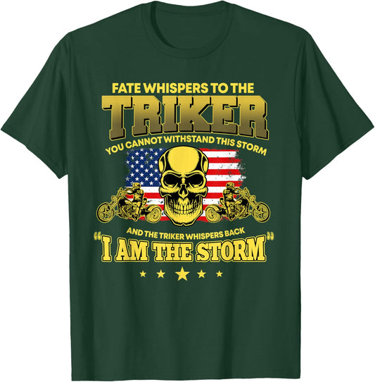 American Trike Motorcycle Lover USA Triker Biker T-Shirt - T-Shirt | Forest