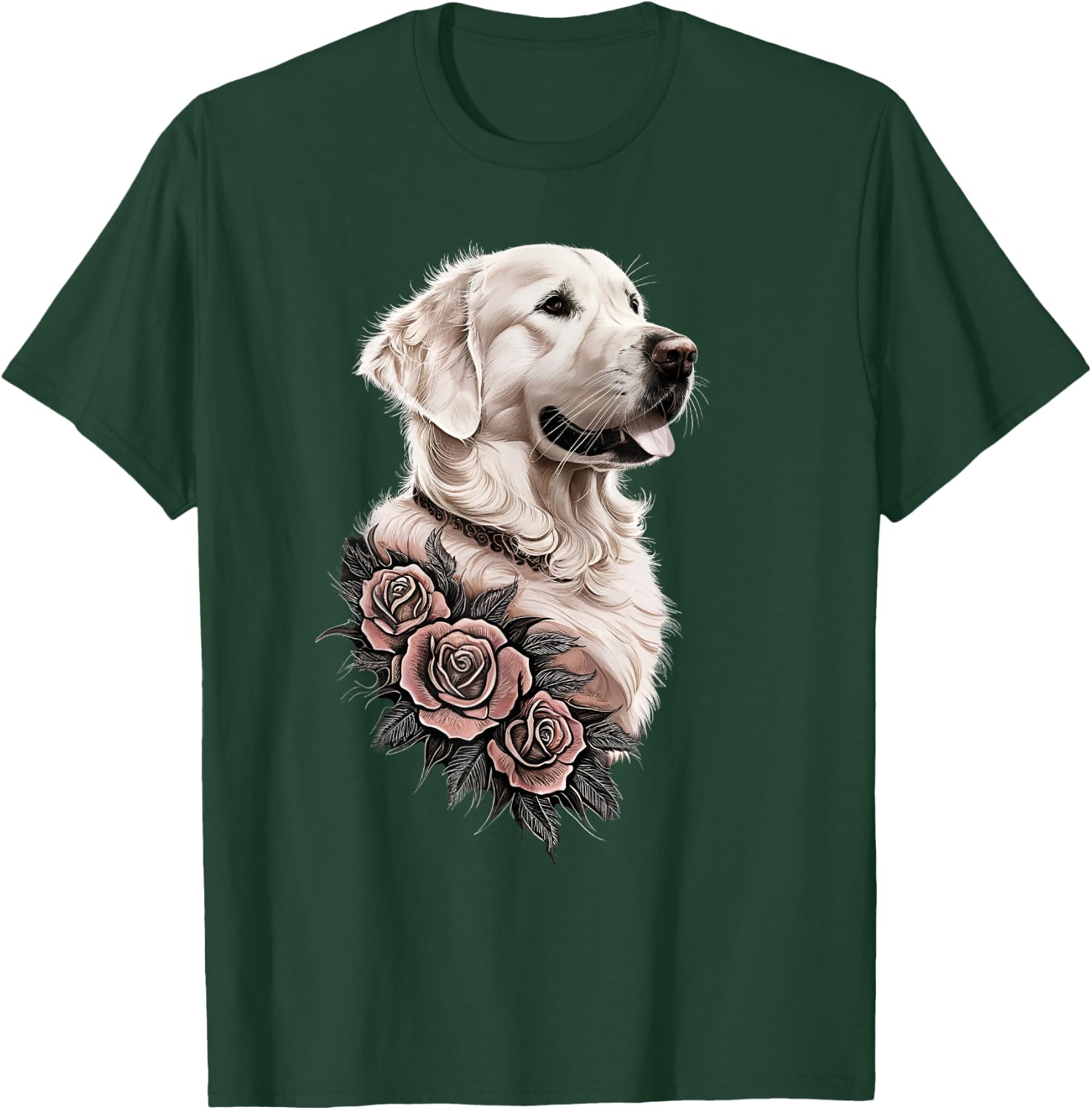 White English Cream Golden Retriever Dog Men Kids T-Shirt - T-Shirt | Forest