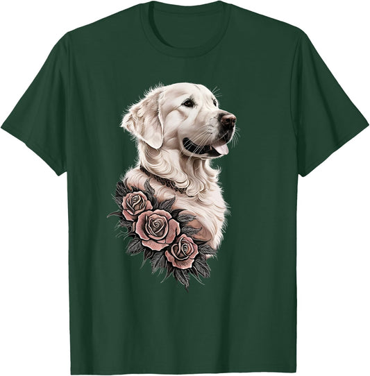 White English Cream Golden Retriever Dog Men Kids T-Shirt - T-Shirt | Forest