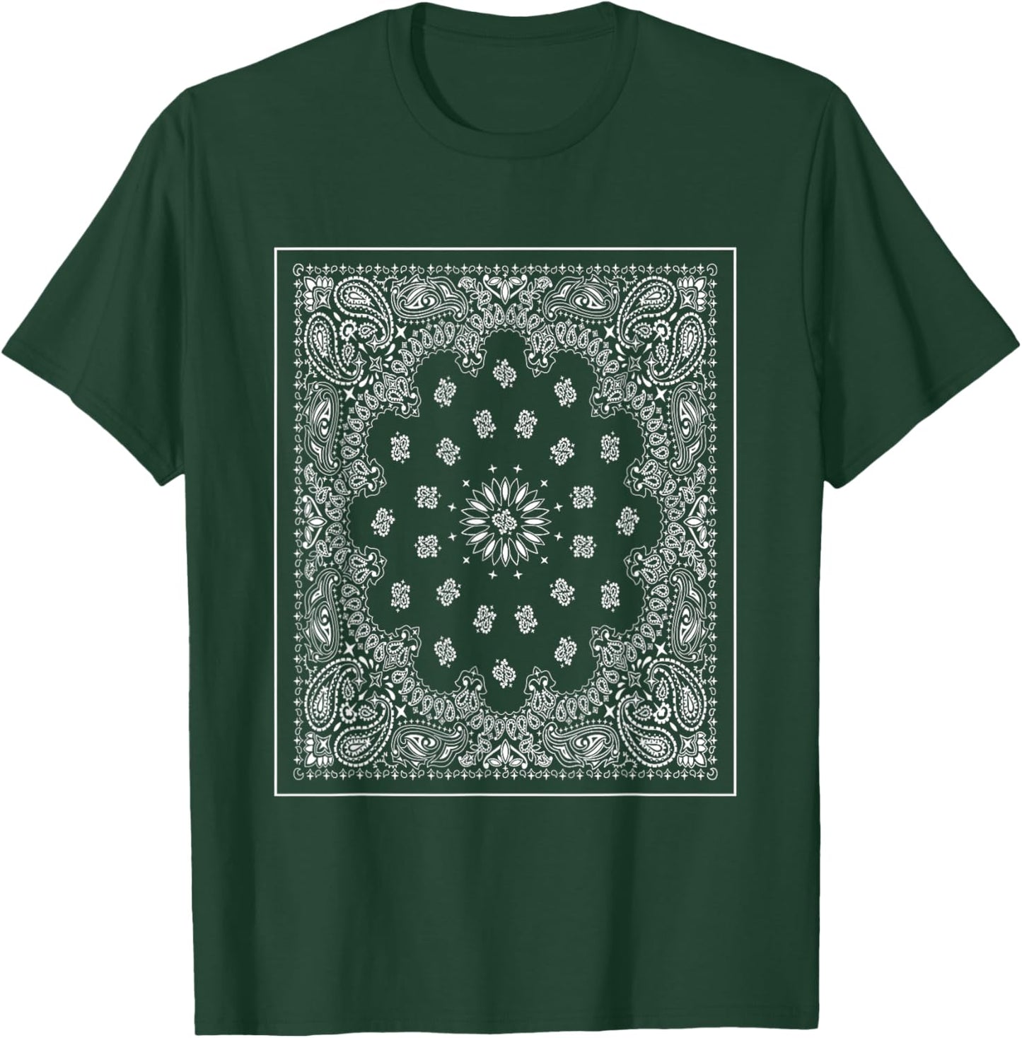 Blue Bandana Print Royal Navy Blue Paisley Clothing Outfit T-Shirt - T-Shirt | Forest