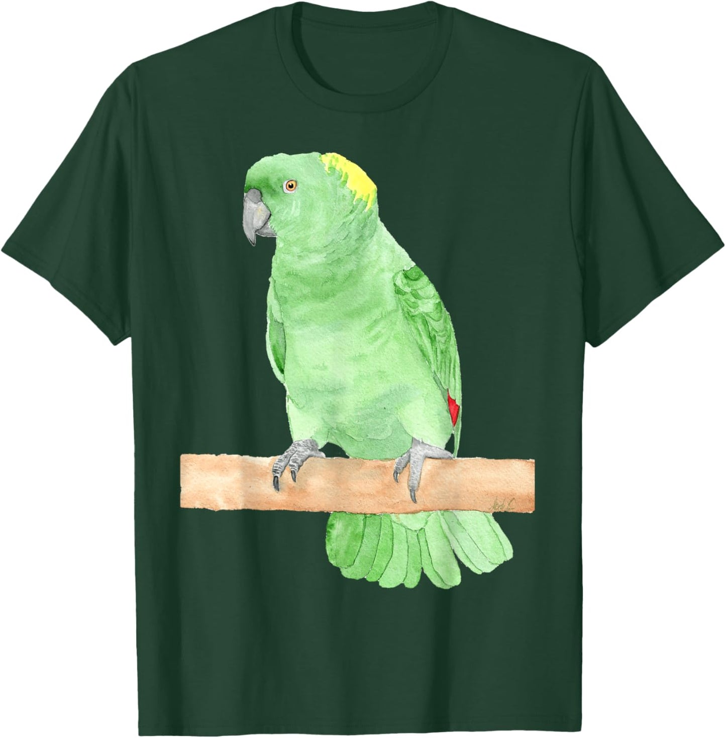 Yellow-naped amazon watercolor parrot T-Shirt - T-Shirt | Forest