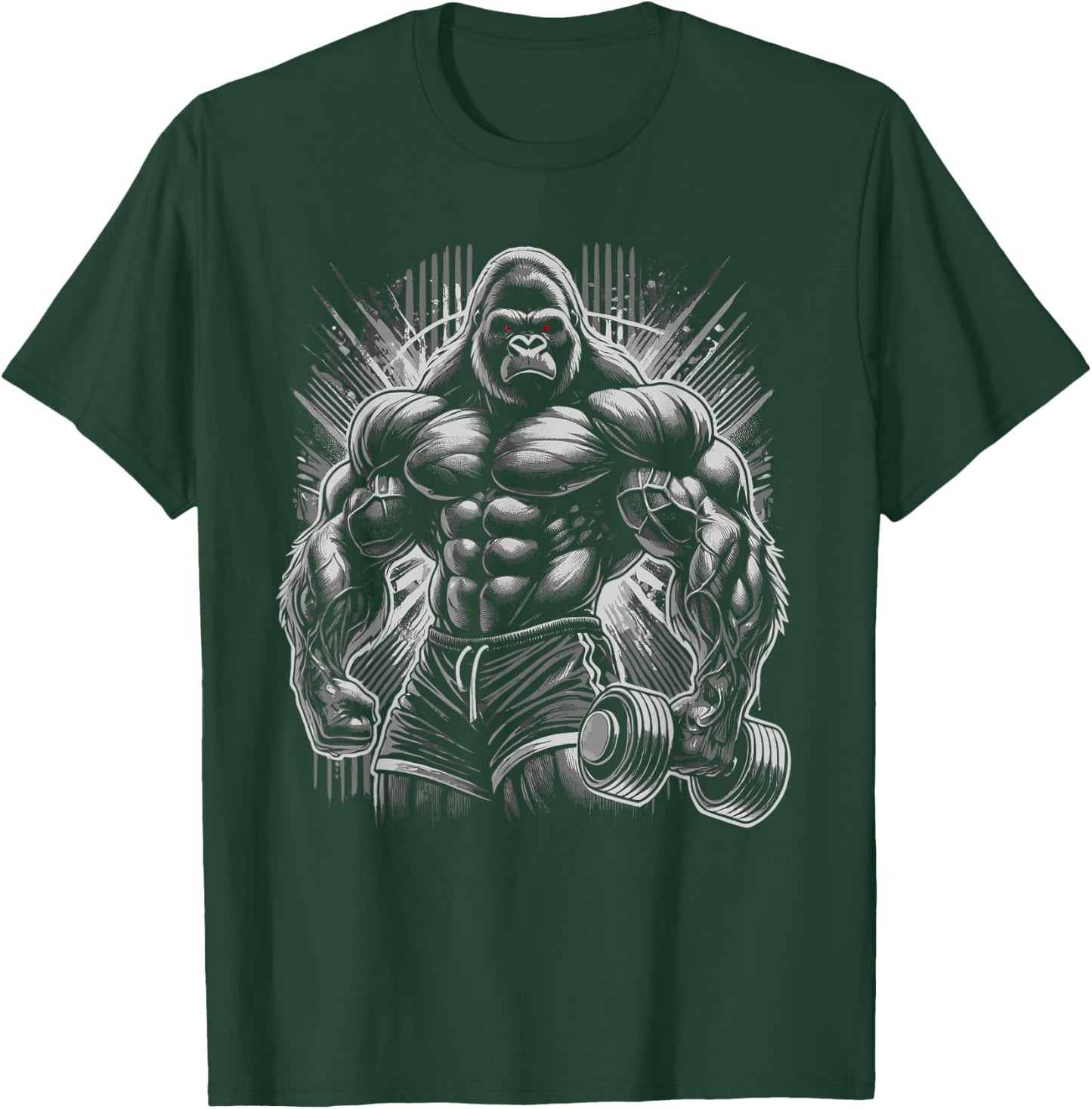Gorilla Monkey Gym Wear Bodybuilding Workout Motivation T-Shirt - T-Shirt | Forest