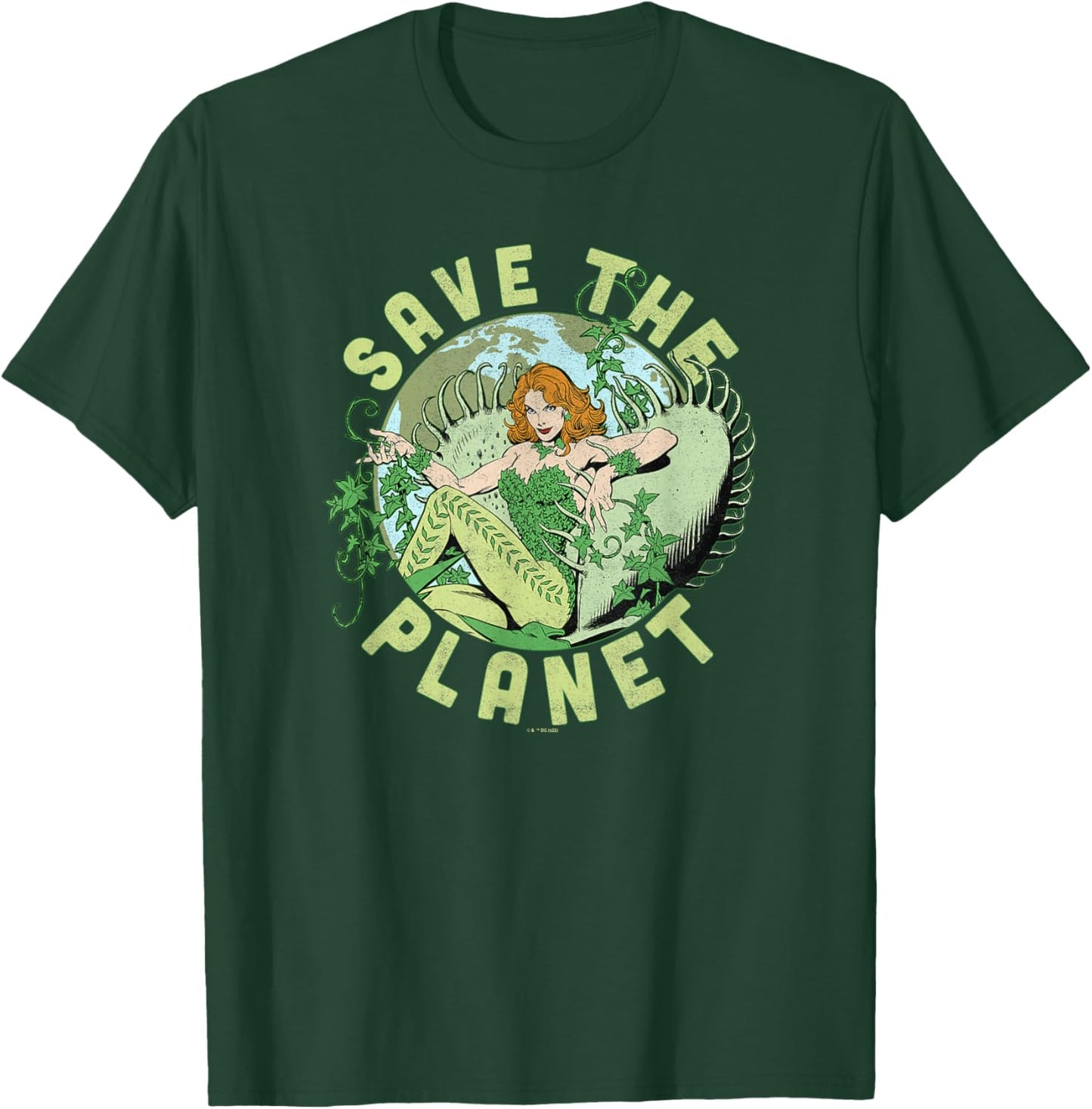 DC Comics Poison Ivy Save The Planet Earth Day Poster Small T-Shirt - T-Shirt | Forest
