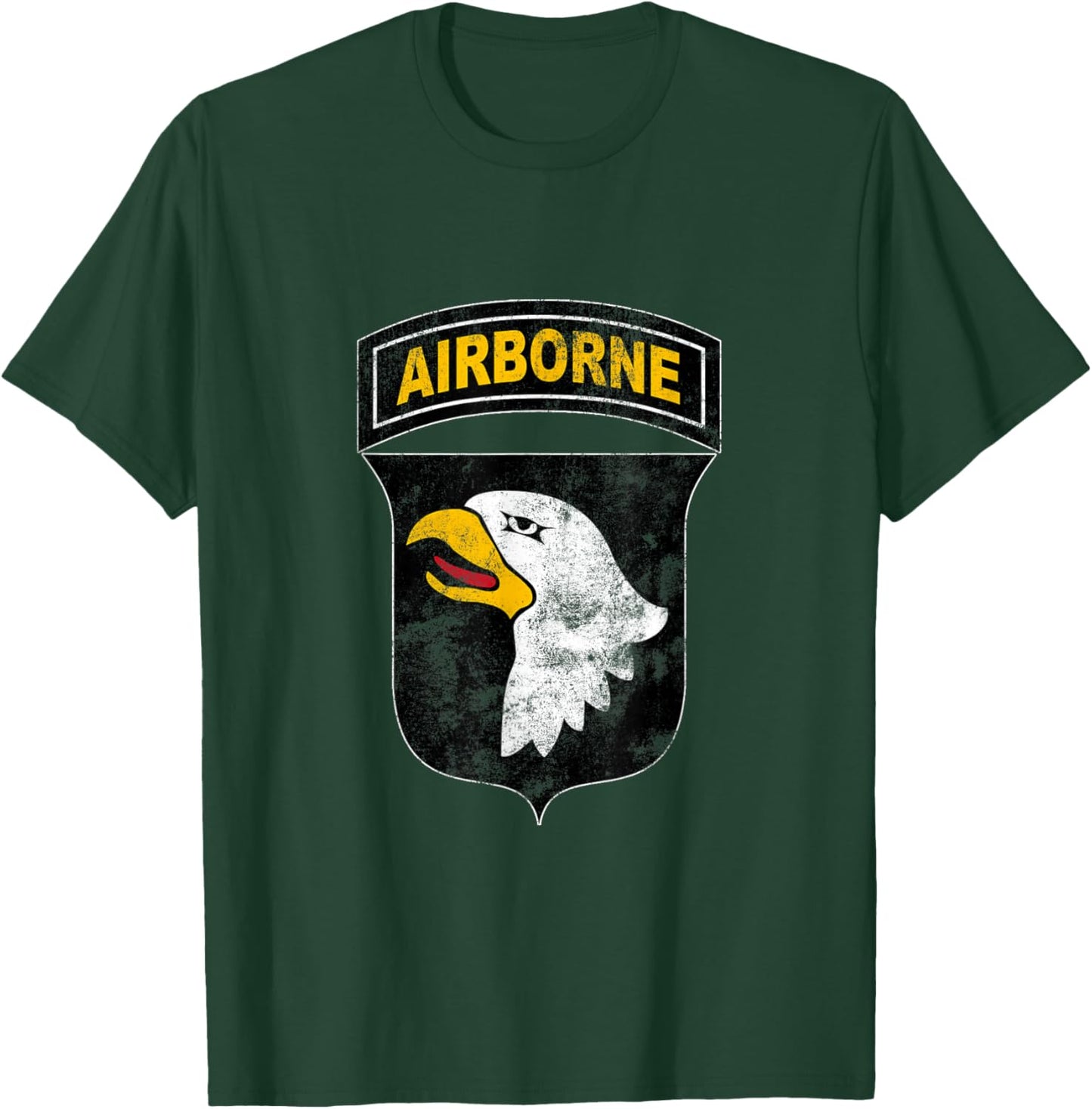 U.S Army 101st Airborne Division Paratrooper Veteran Flag T-Shirt - T-Shirt | Forest
