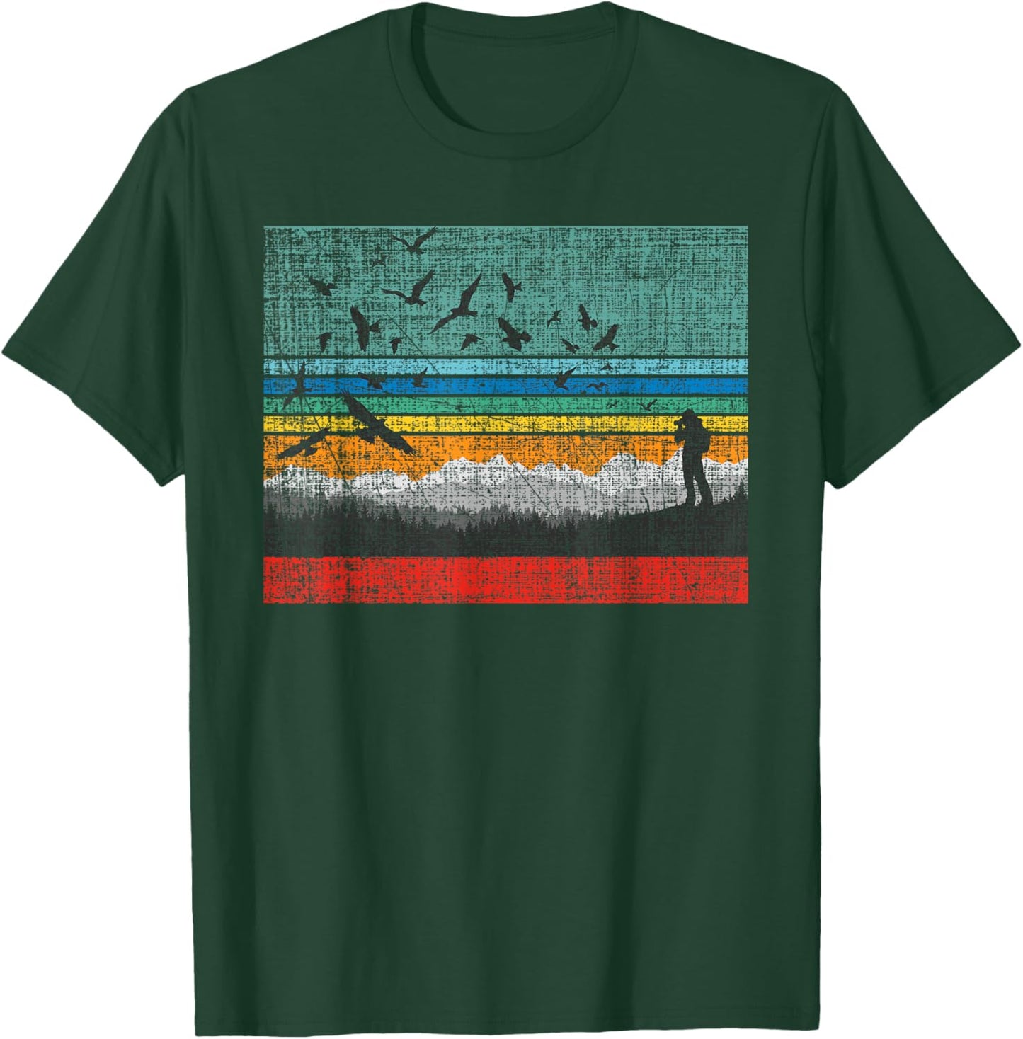Retro Birding Bird Watching Bird Watcher Birder T-Shirt - T-Shirt | Forest