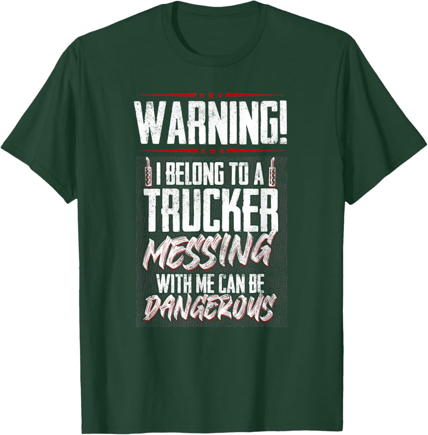 Truck Driver I Love My Trucker Wife Girlfriend Girl T-Shirt - T-Shirt | Forest