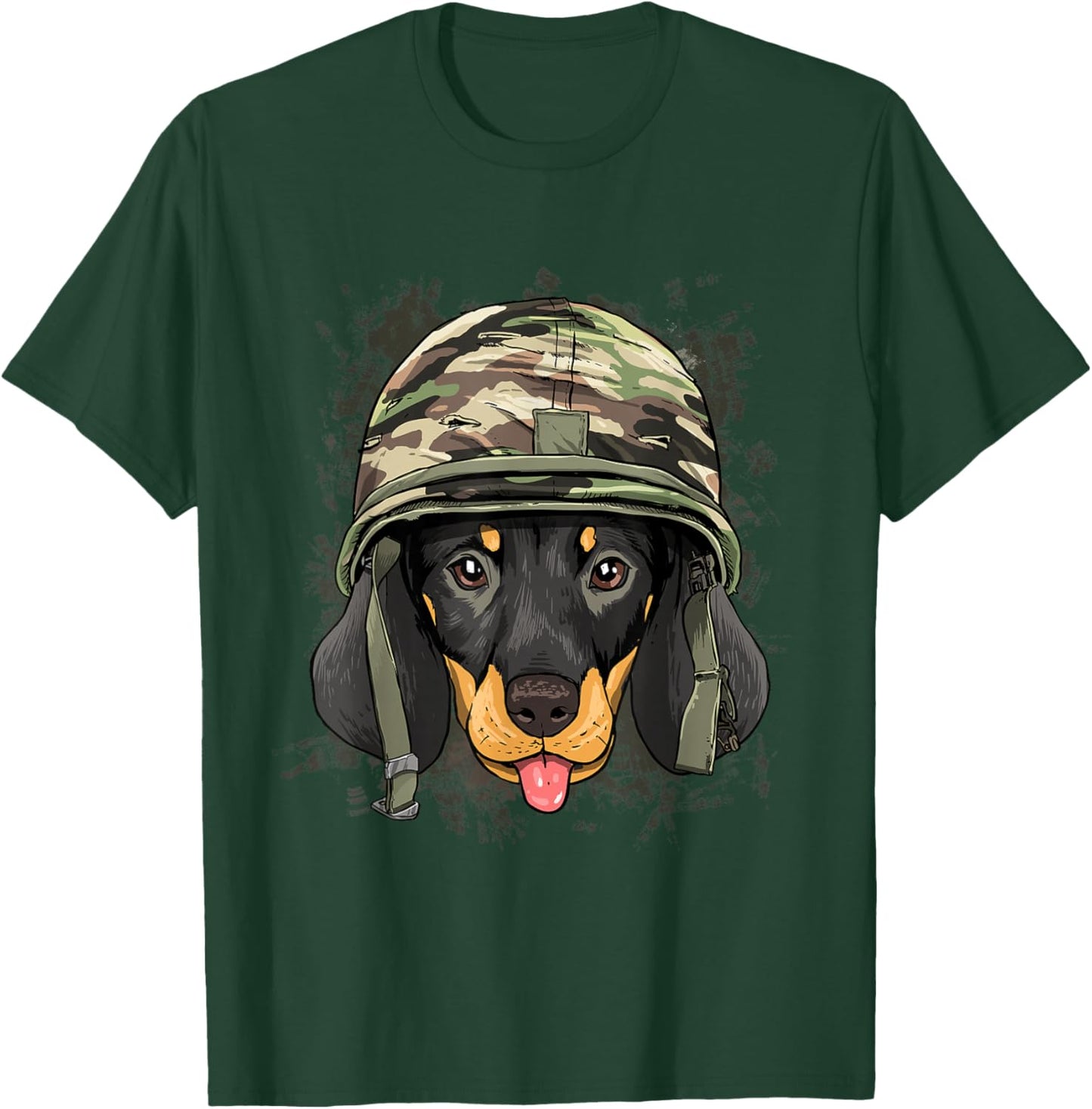 Dachshund Soldier Veteran Dog - Army Wiener Sausage Dog T-Shirt - T-Shirt | Forest