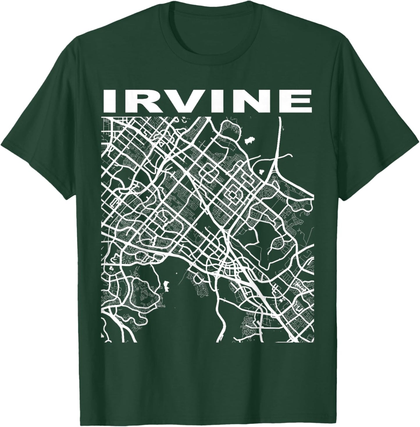 California Souvenir Irvine City Street Map T-Shirt - T-Shirt | Forest