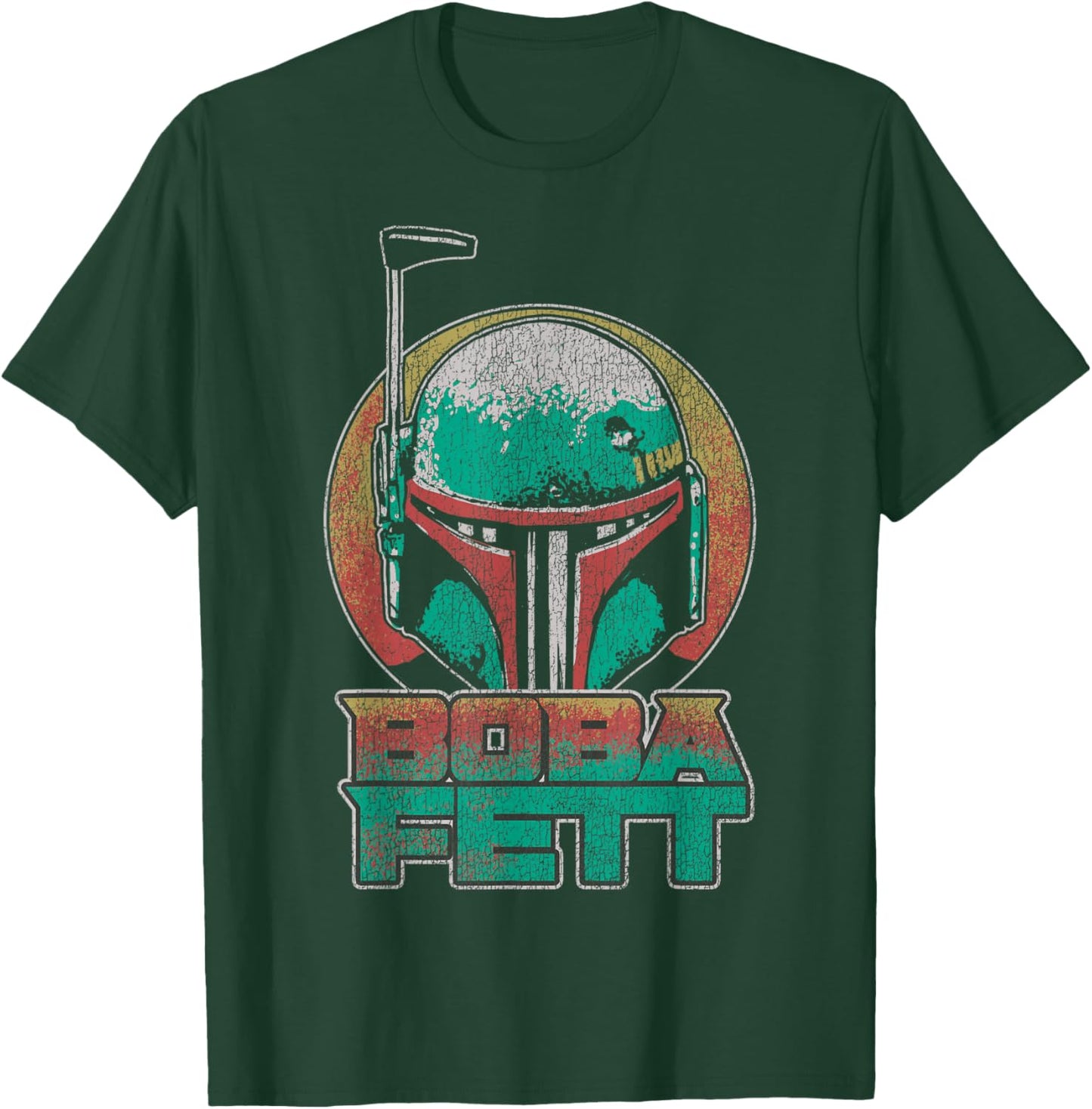 Star Wars The Book Of Boba Fett Vintage Helmet Logo V-2 T-Shirt - T-Shirt | Forest