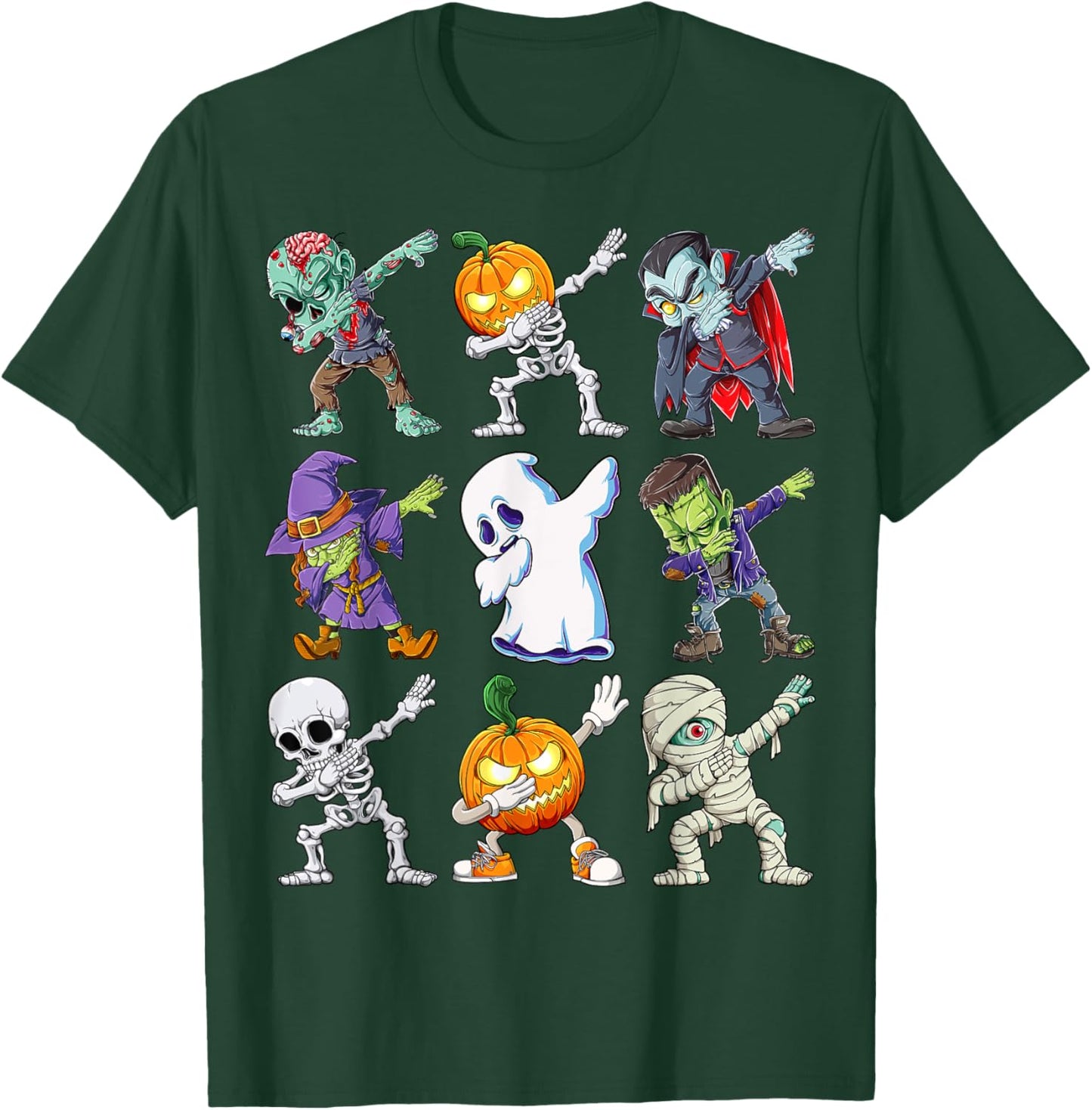 Dabbing Halloween Boys Skeleton Zombie Scary Pumpkin Mummy T-Shirt - T-Shirt | Forest