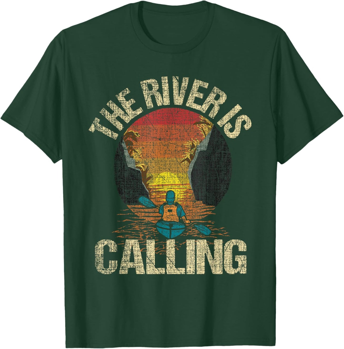 The River Is Calling - Funny Kayak Kayaking Kayaker T-Shirt - T-Shirt | Forest
