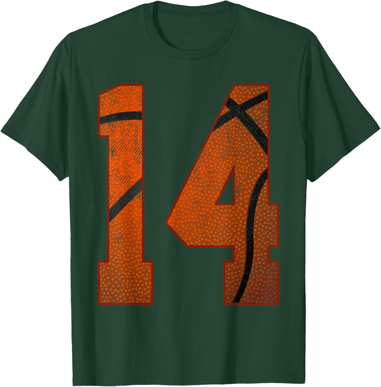 14th Birthday Party Fourteen 14 Year Old Basketball Bday Boy T-Shirt - T-Shirt | Forest