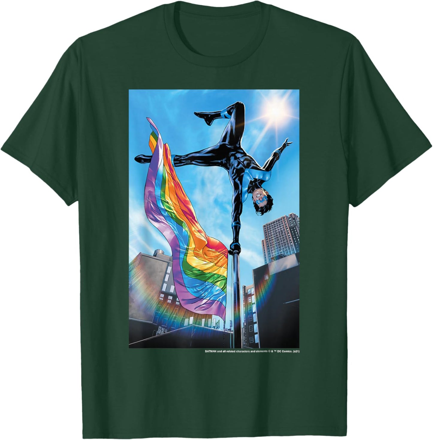 DC Comics Pride Nightwing Flag Flip T-Shirt - T-Shirt | Forest