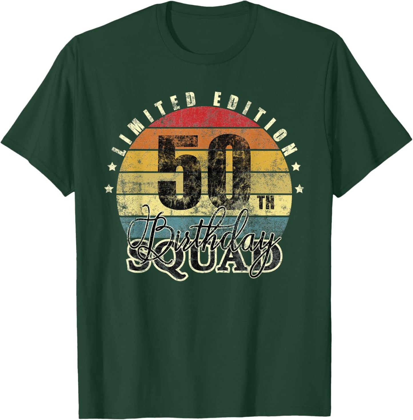 50 Year Old Birthday Squad Vintage 50th Party Matching T-Shirt - T-Shirt | Forest