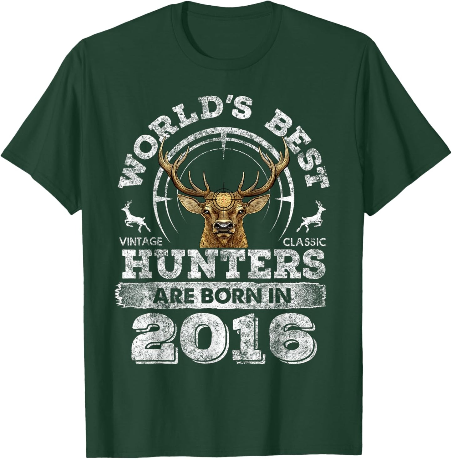 6 Years Old Deer Hunter Born in 2016 6th Birthday Hunter T-Shirt - T-Shirt | Forest