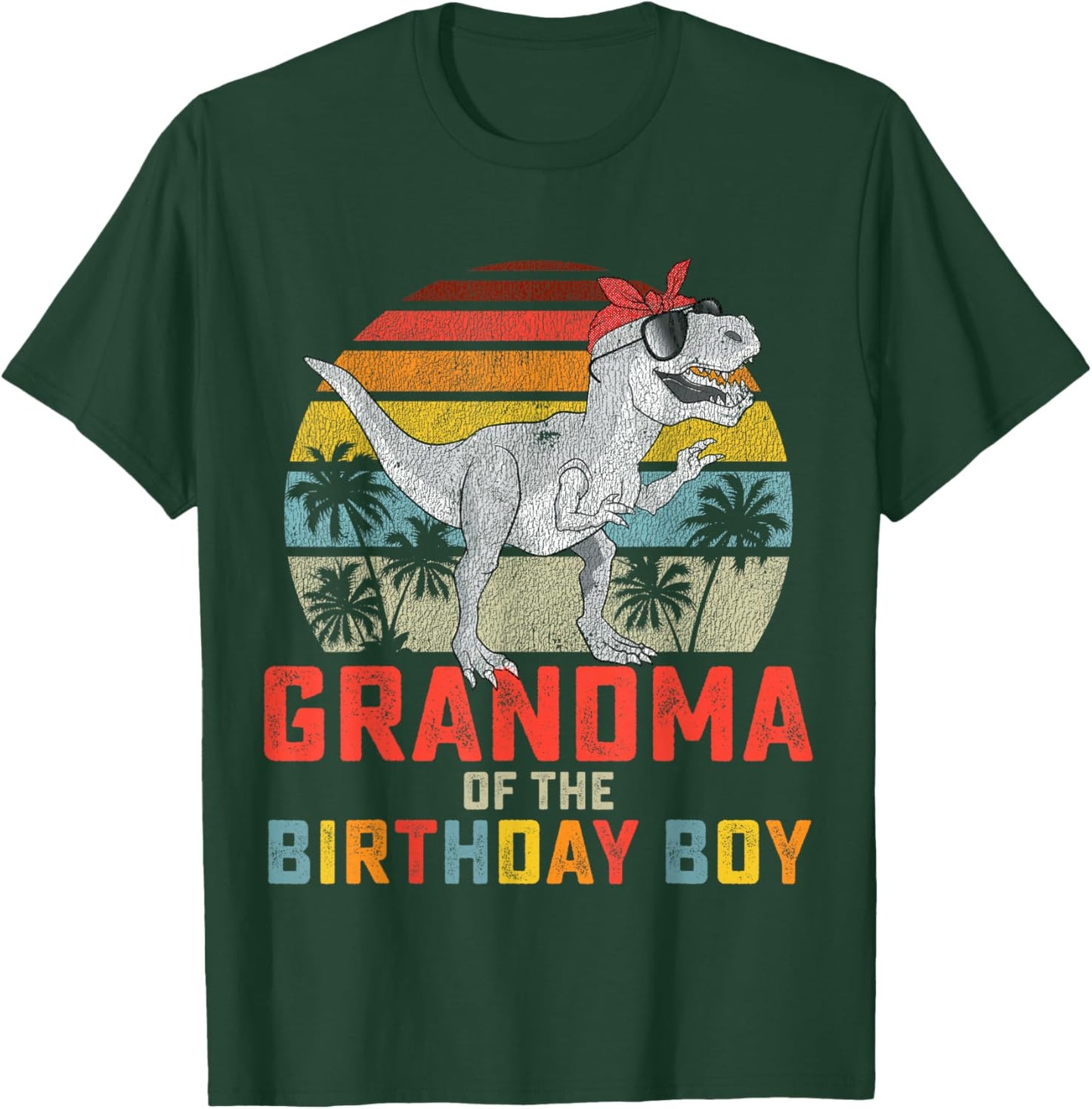 Grandma Dinosaur of the Birthday Boy Matching Family T-Shirt - T-Shirt | Forest
