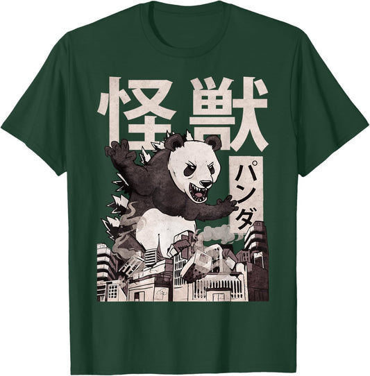 Kaiju Panda Japanese Monster T-Shirt - T-Shirt | Forest