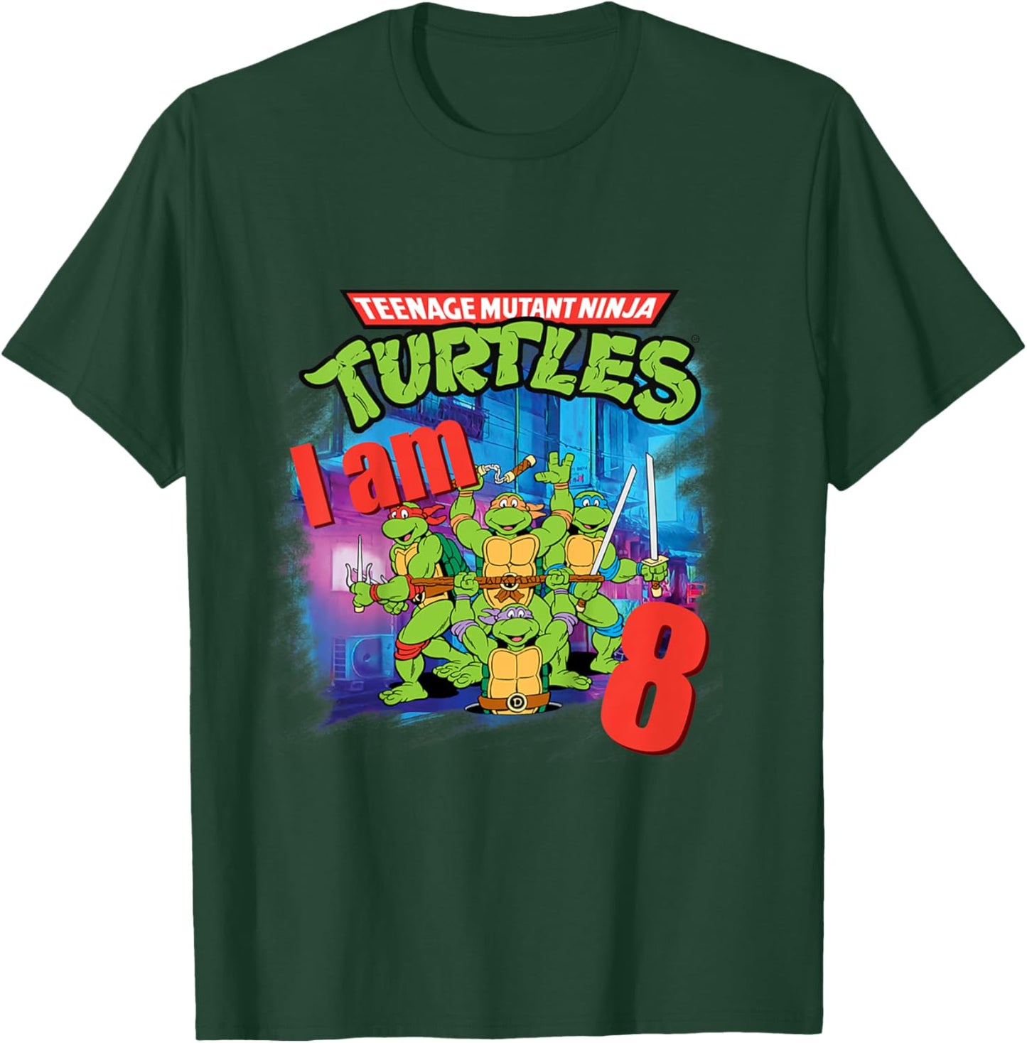 Mademark x Teenage Mutant Ninja Turtles - Kids Original Teenage Mutant Ninja Turtles Classic 8th Birthday T-Shirt - T-Shirt | Forest
