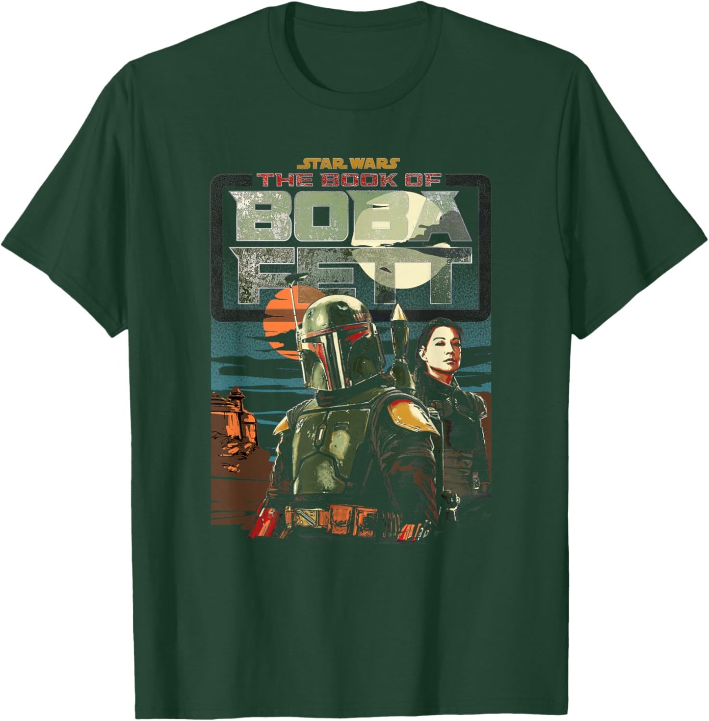 Star Wars The Book Of Boba Fett Fennec Shand Sunrise Logo T-Shirt - T-Shirt | Forest