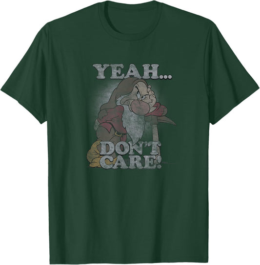 Disney Snow White Grumpy Leaning On Axe Yeah Don't Care T-Shirt - T-Shirt | Forest