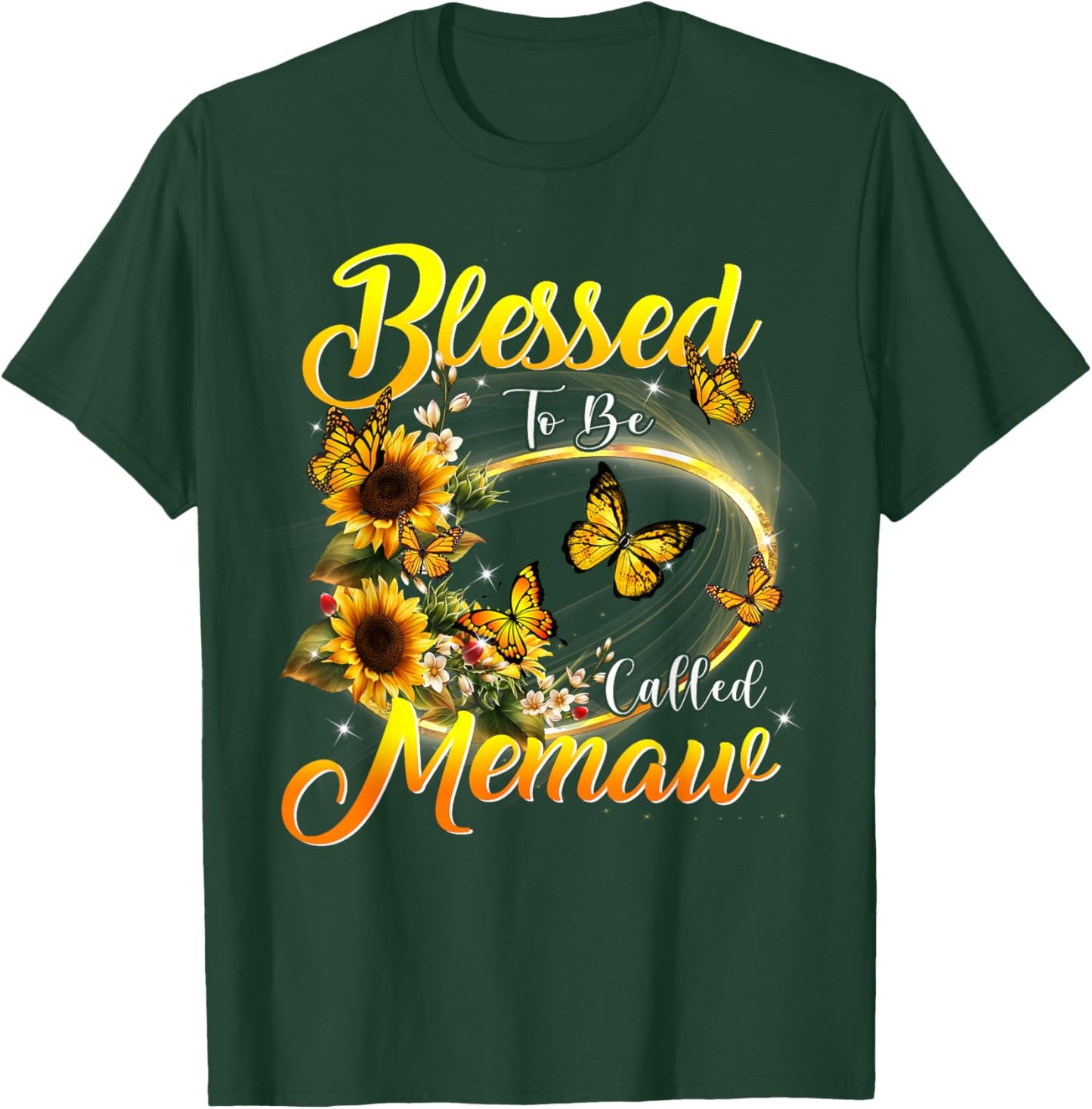 Blessed to be called Memaw Shirt Sunflower Lovers Grandma T-Shirt - T-Shirt | Forest