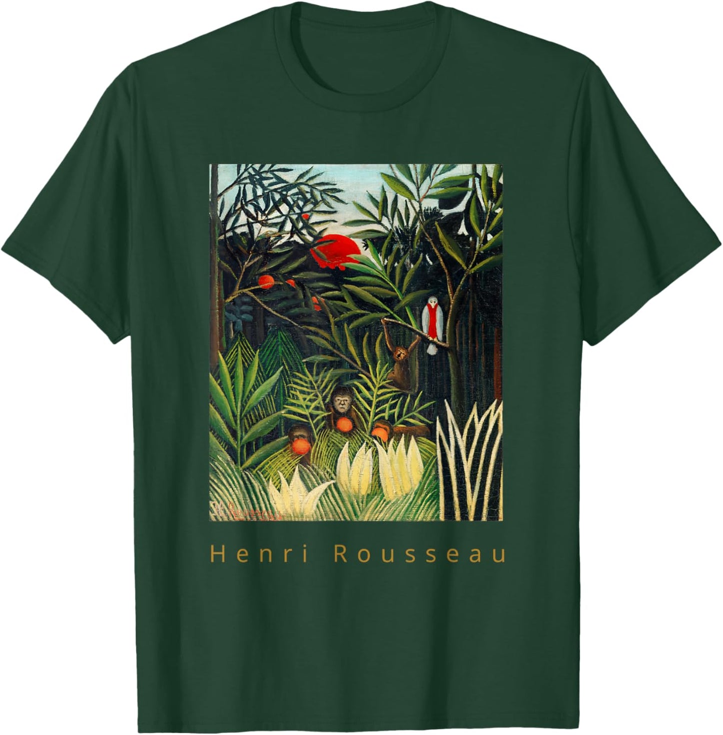 Henri Rousseau Monkeys and Parrot in the Forest T-Shirt - T-Shirt | Forest