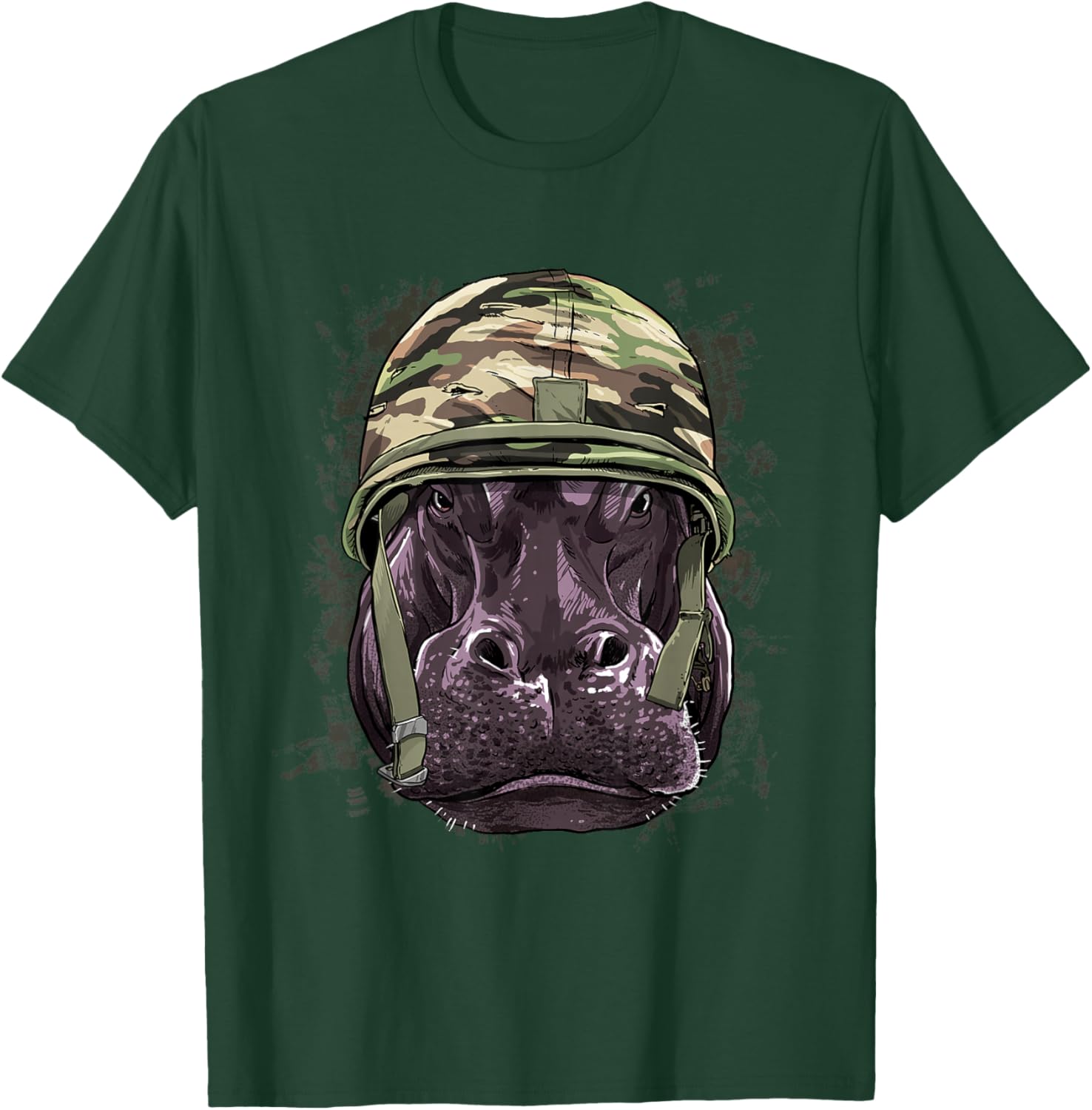Hippopotamus Soldier Veteran Army Hippo Safari Animal Lover T-Shirt - T-Shirt | Forest